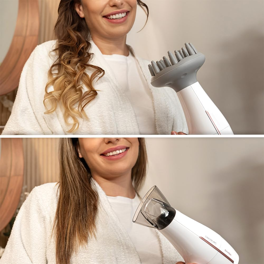 Cecotec Ionicare Powerundgo Heaven Travel Hair Dryer, 2000 W, 2 Temperatures, 2 Speeds, Cold Air Function, Includes Concentrator and Diffuser, Hair Care System, Easy Cleaning, Hanger image number 2