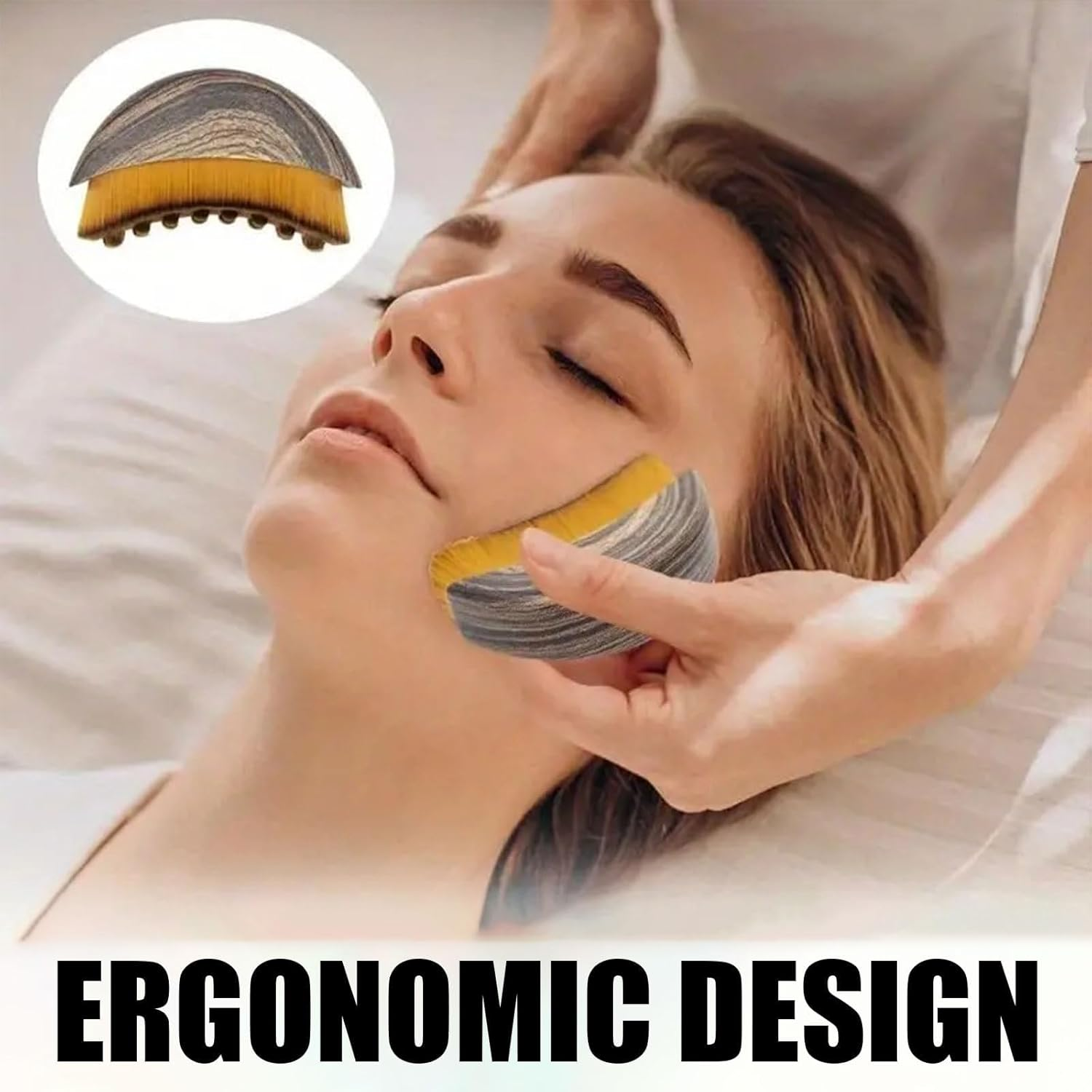 Yxvyxymyxxg​ Facial Lymphatic Brush & Contour Massager - Ergonomic Dry Brushing Tool for Reducing Puffiness, Defining Facial Features, Easy to Clean & Store image number 5