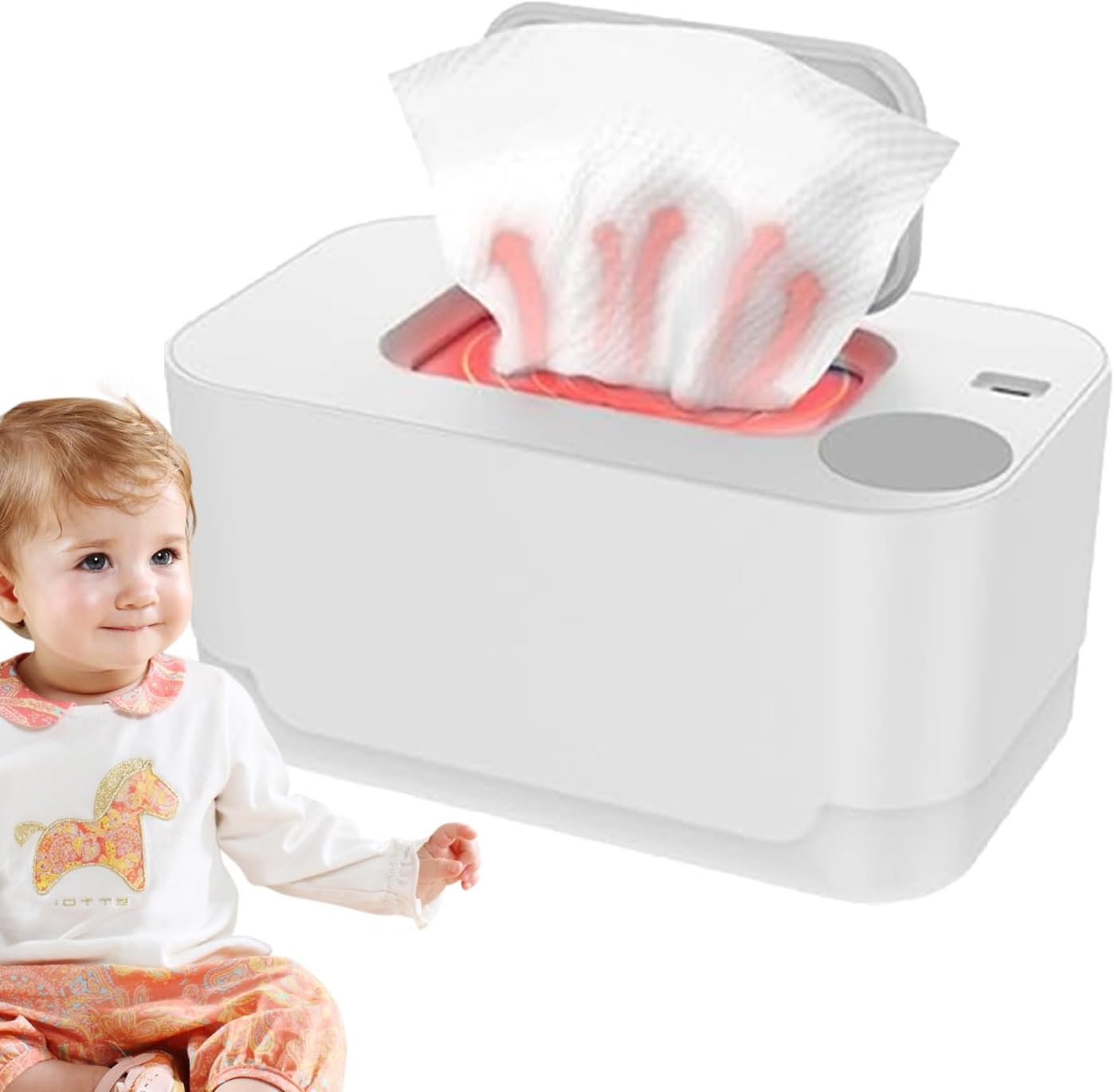 Wipe Warmer - Home Use Wet Wipes Warmer with Even Heating,Gentle Space-Saving Diaper Holder Case for Bedroom Living Room Comfort image number 4