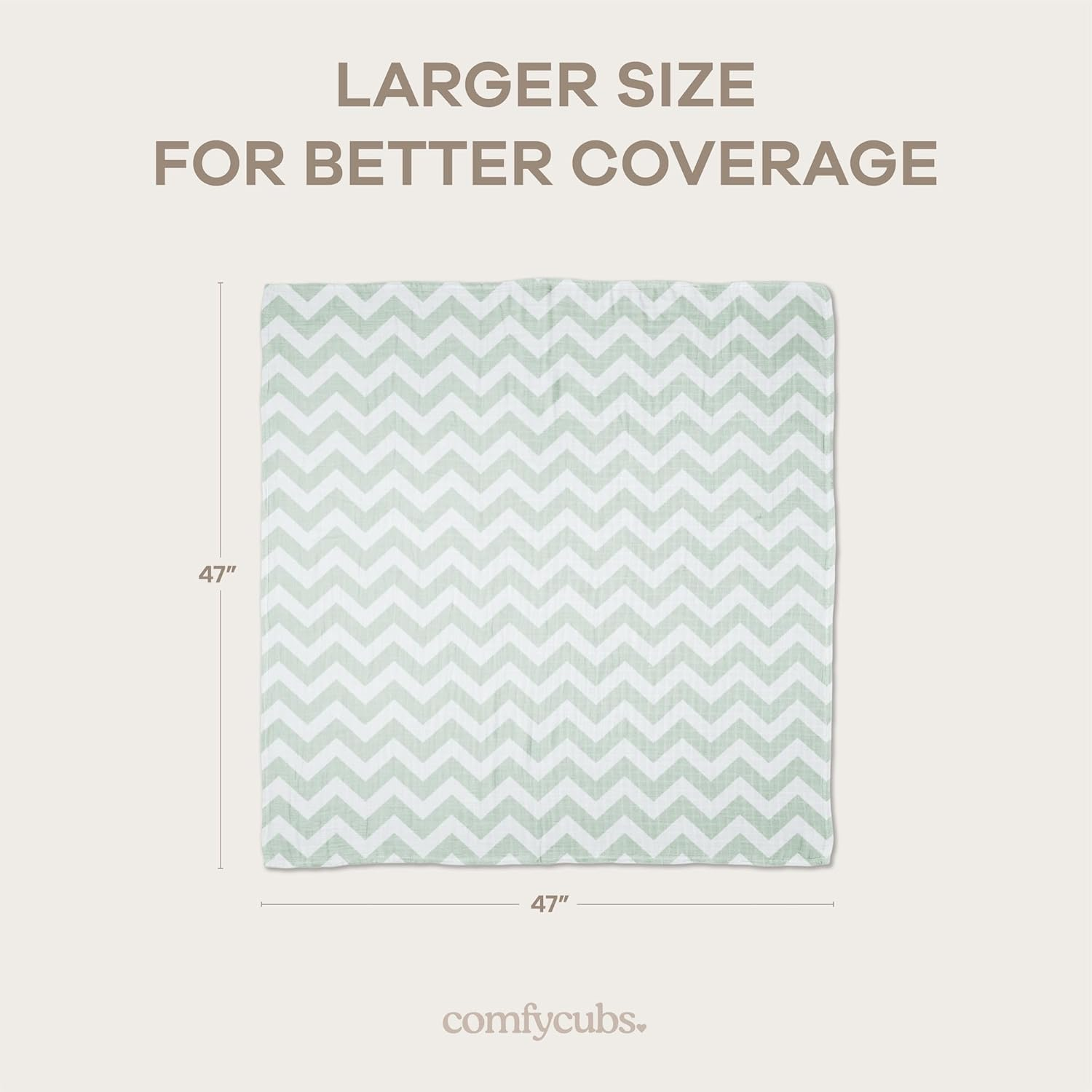 Comfy Cubs Muslin Swaddle Blankets Neutral Receiving Blanket Swaddling, Wrap for Boys and Girls, Baby Essentials, Registry & Gift (Green) - Blue image number 5