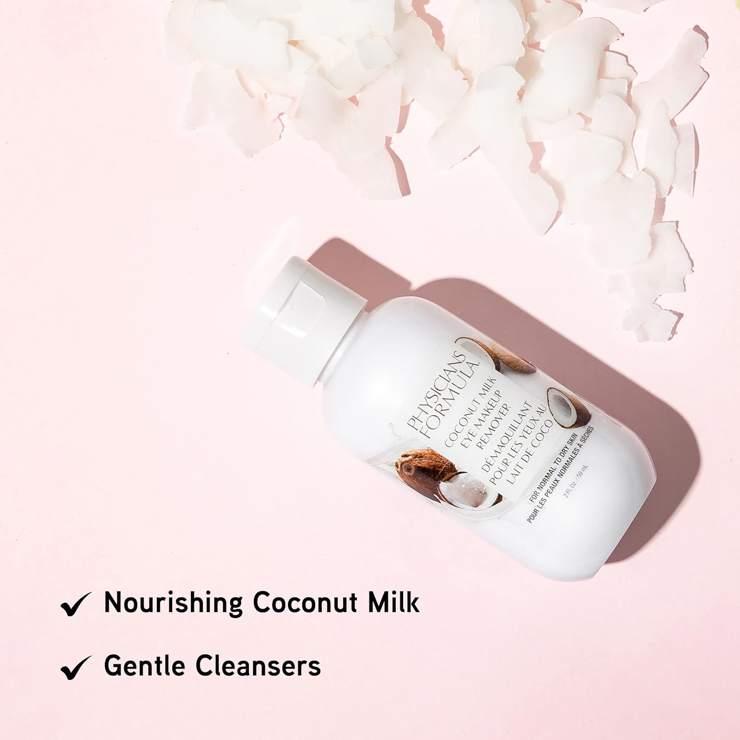 Physicians Formula Eye Makeup Remover Coconut Milk Waterproof Eye Makeup Remover, Dermatologist Tested, Oil-Free, for Sensitive Skin, 2 Fl Oz (Pack of 1) image number 4