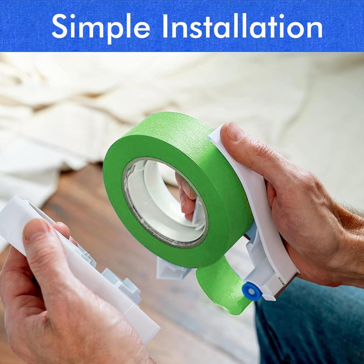 10 Rolls Green Painters Tape, Adhesive Masking Tape, Multisurface Painter'S Tape for Wall Tile Glass Painting Treatment DIY Crafts