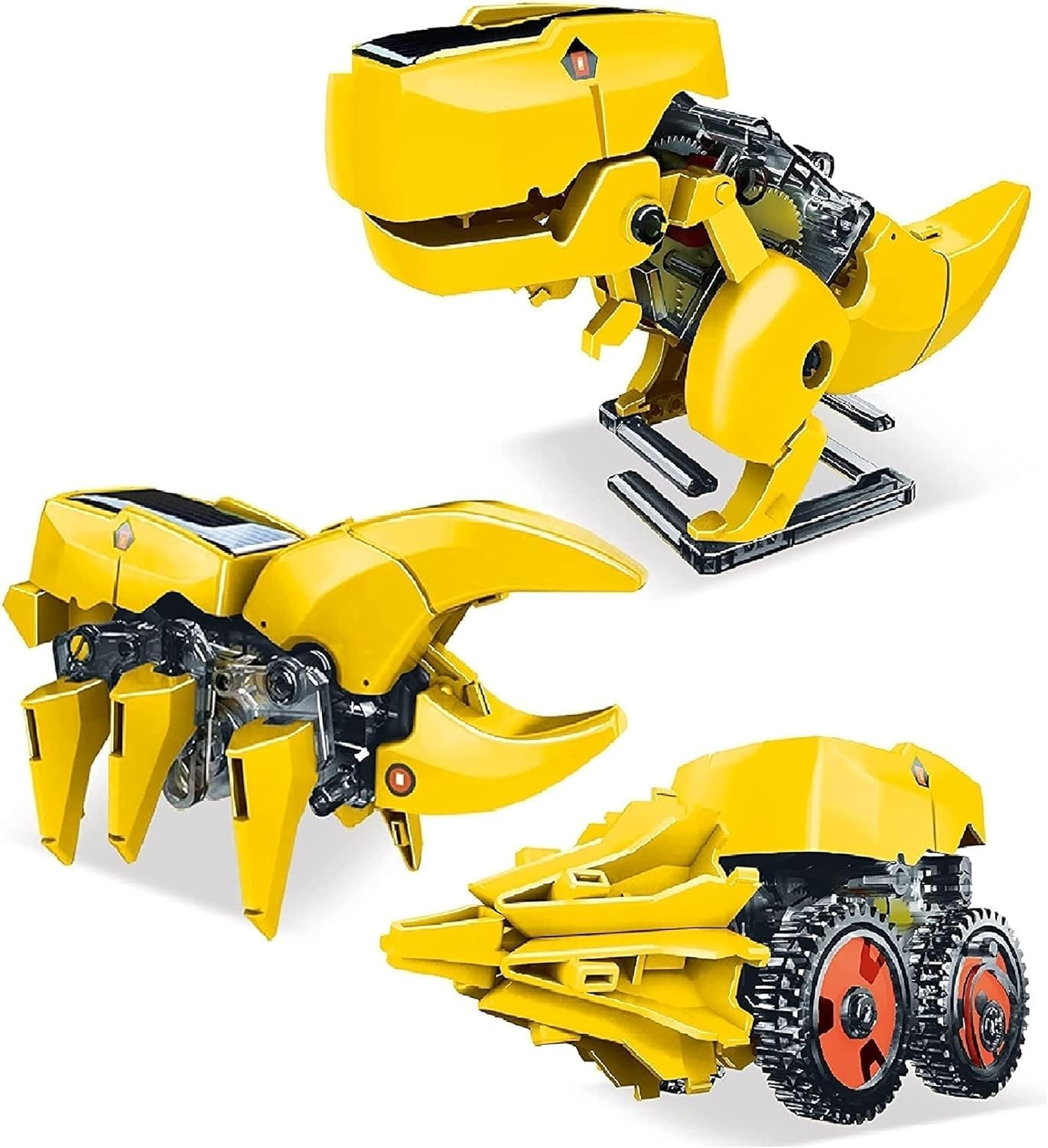 Picassotiles STEM Kids Solar Powered Dinosaur Robot Educational Learning Engineering Building Toy 3-In-1 Creative Unique Transformation Renewable Sun Energy Science Experiment DIY Kit Boy Girl Age 8+ image number 1