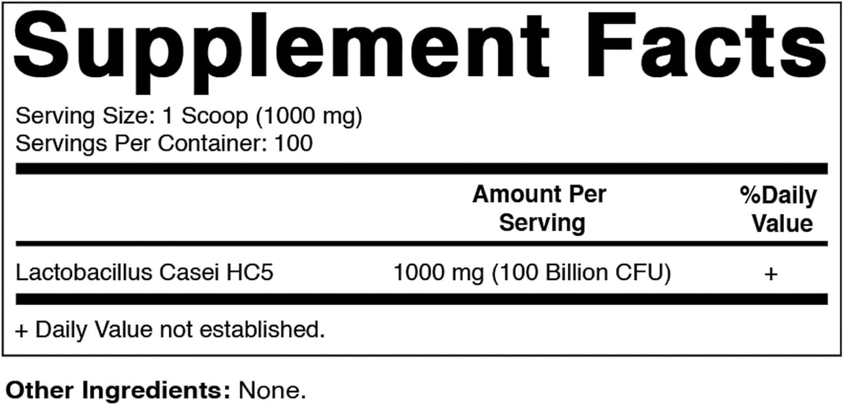 Vitamatic Lactobacillus Casei Probiotic Powder - Digestive Health Support - 100 Gram (3.5 OZ) - 100 Servings