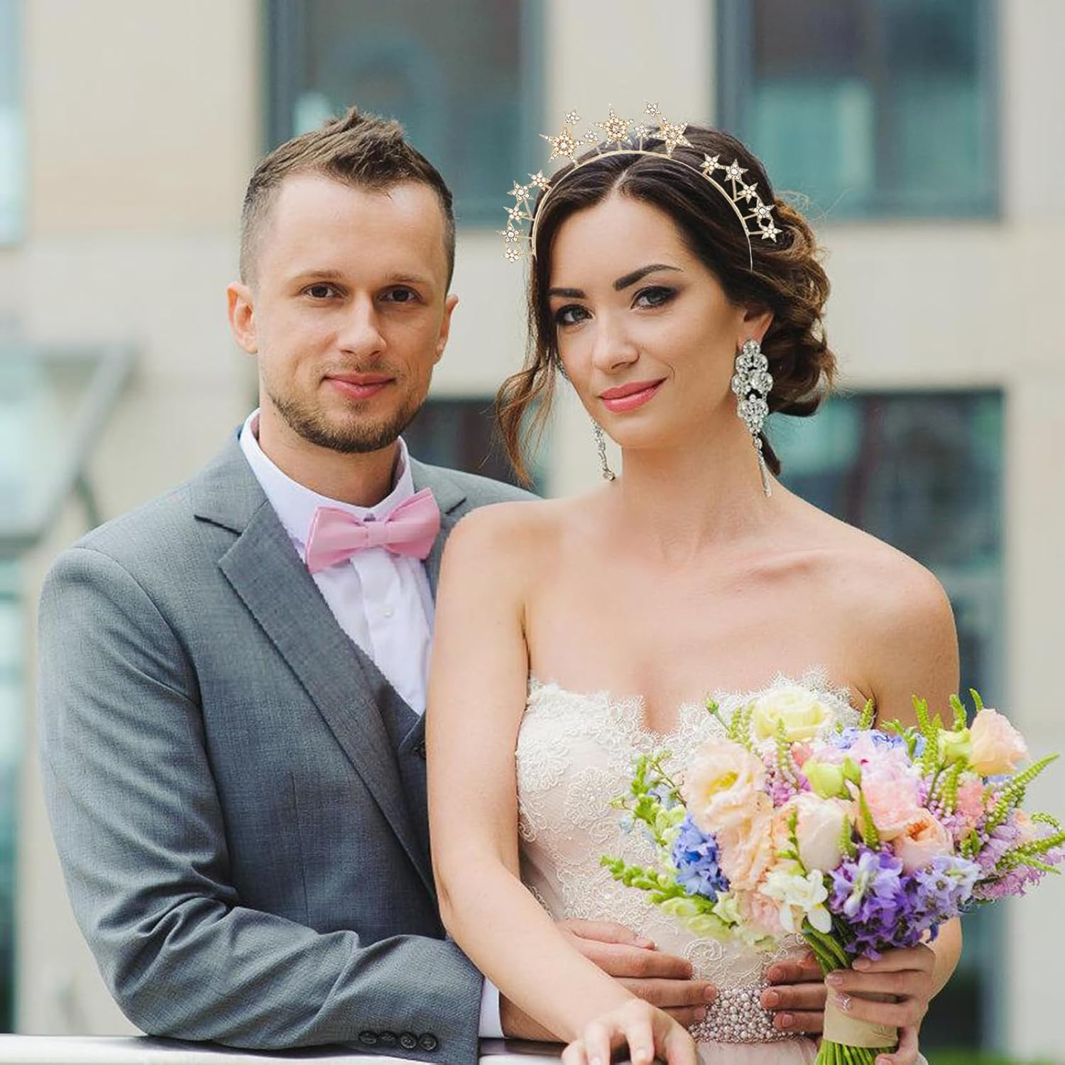 Star Headband, Star Rhinestone Headband, Hair Accessories, Stars, Rhinestone Star Headband, Goddesses Headpiece, Headband Star Glitter, for Women and Girls, Carnival, Wedding, Birthday Party image number 4