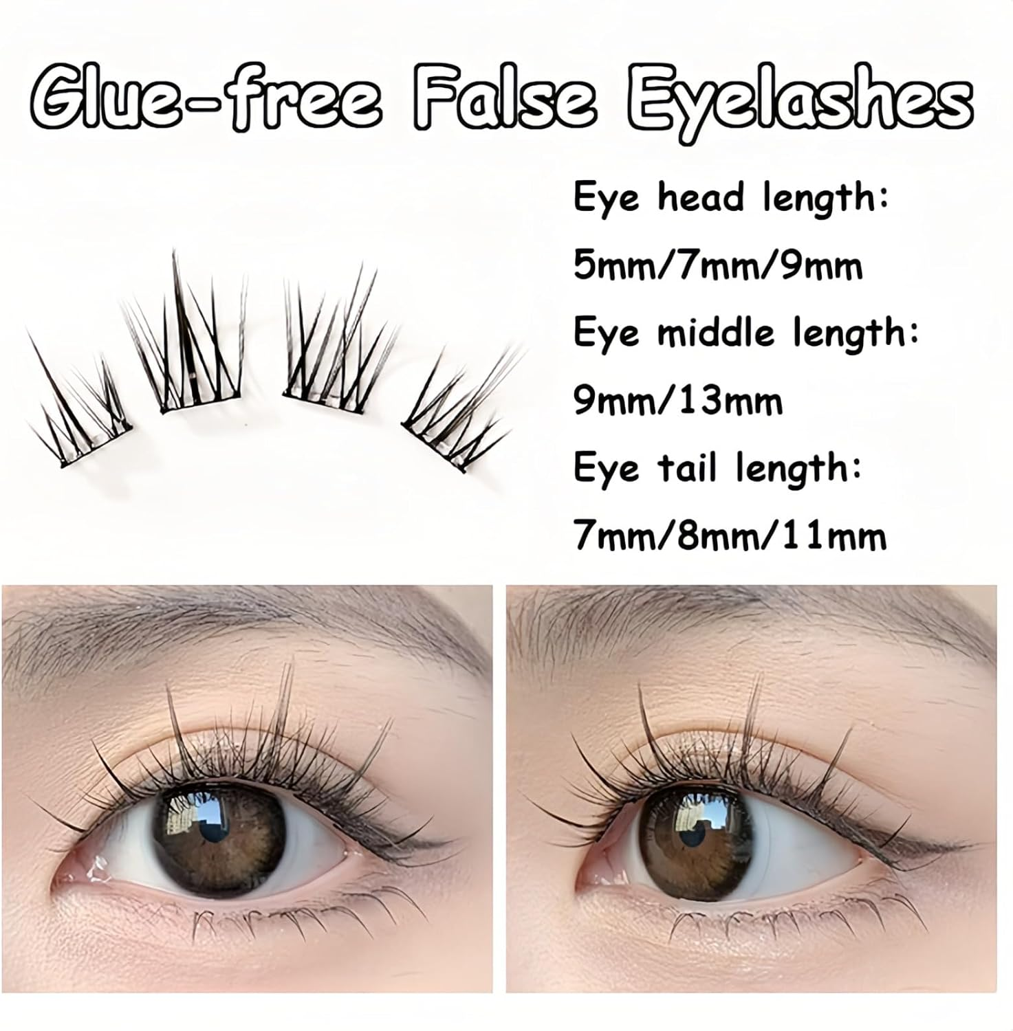 Taoluwin False Lashes, No Glue Eyelash Extensions, 10 Rows 120 Clusters, Natural C-Curve, Easy to Apply, Reusable False Eyelashes for All Makeup Styles image number 2