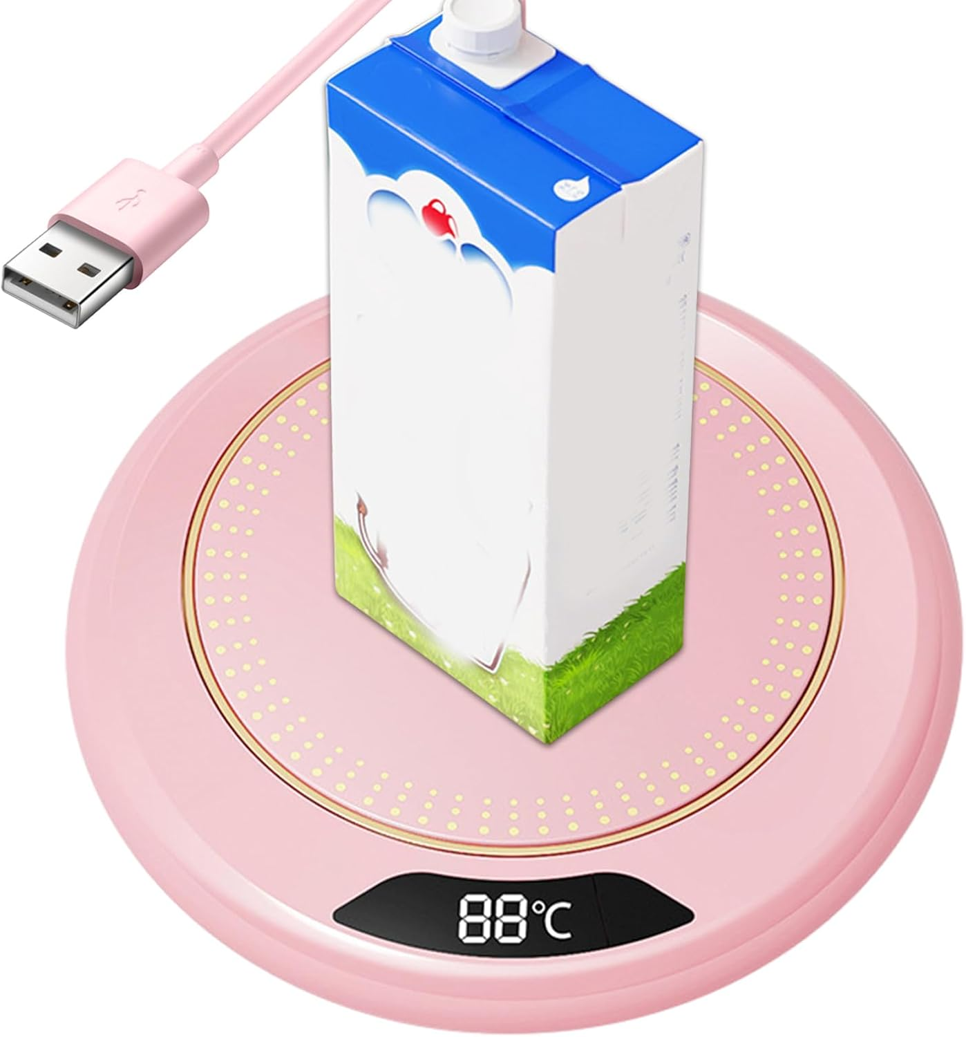 Mug Warmer | 3 Levels Temperature Smart USB Heating Coaster 20W,Electric Warming Device for Kitchen Table Bar Housewarming Dining Room Food Candle Tea Milk