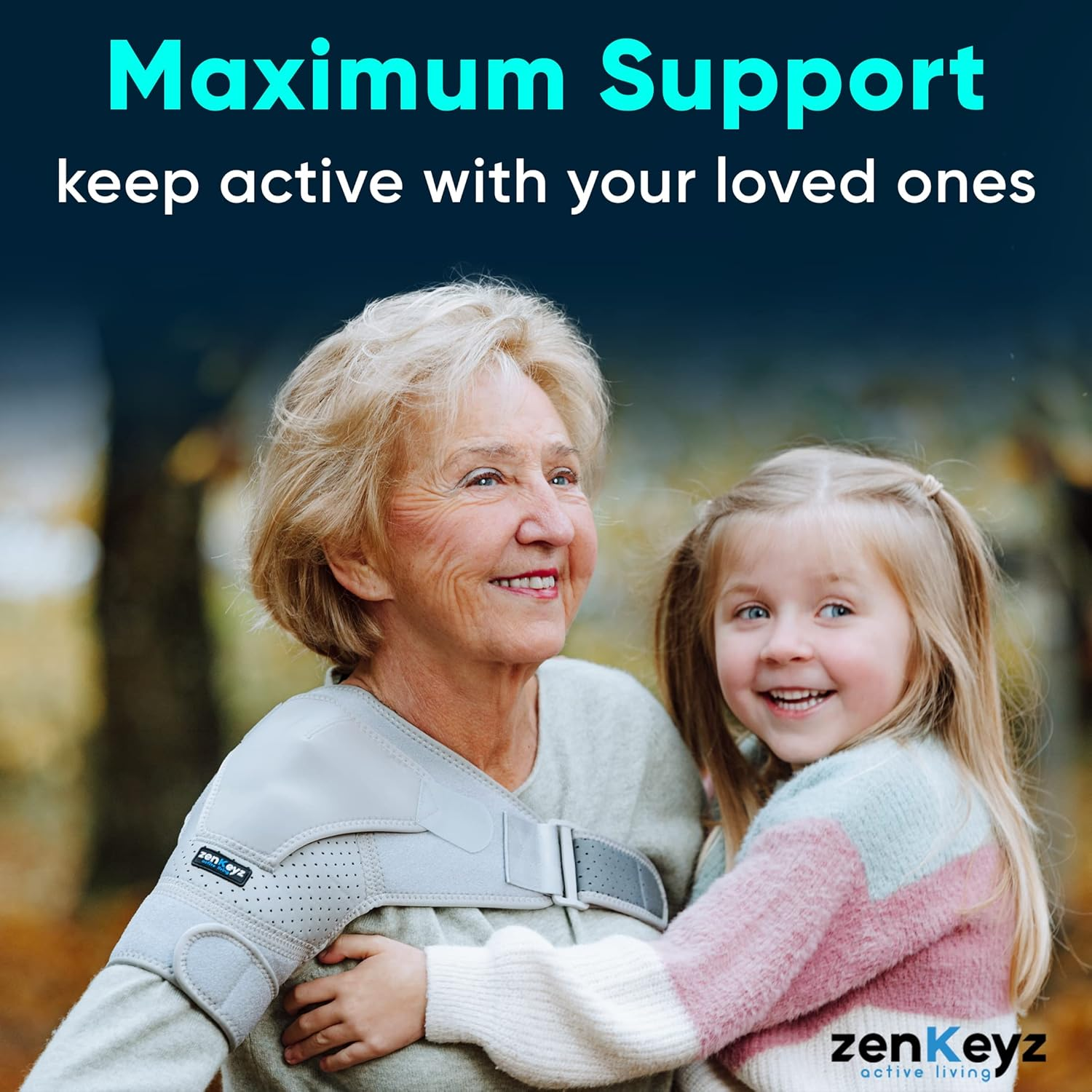 Shoulder Brace for Men and Women+ Bonus &ndash; for Torn Rotator Cuff Support,Tendonitis, Dislocation, Bursitis, Neoprene Shoulder Compression Sleeve Wrap by Zenkeyz image number 4