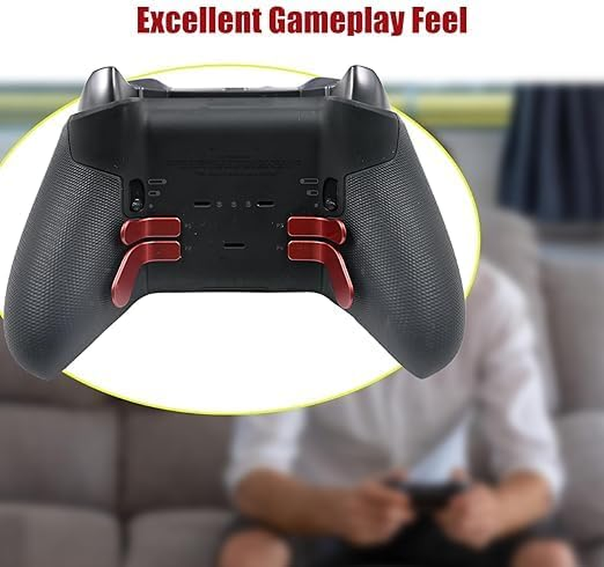 4 Pcs Elite Controller Paddles for Xbox Elite Controller Series 2,Metallic Interchangeable Paddles Hair Trigger Locks Replacement Parts for Xbox Elite Series 2 Core(Dull Red) image number 4