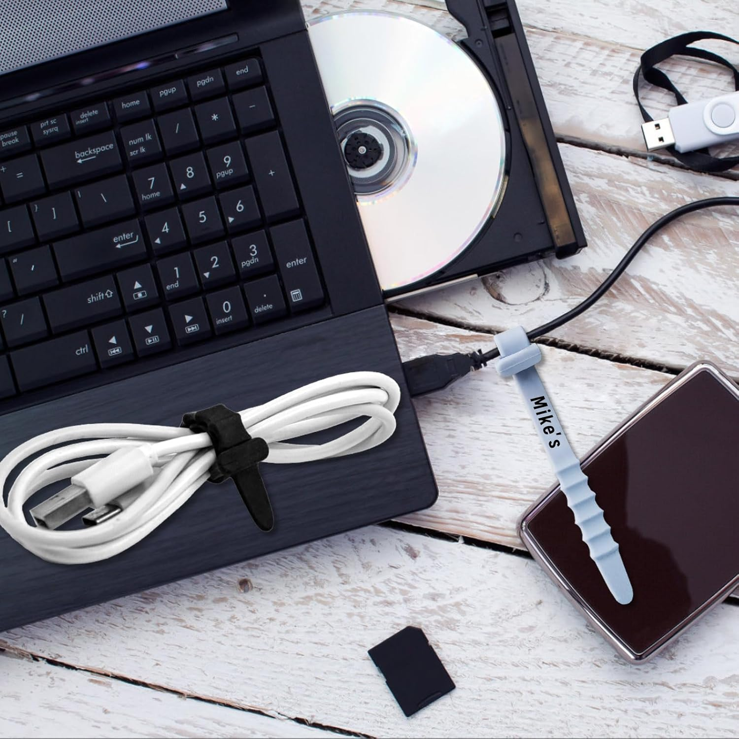 80 Pcs Silicone Zip Ties Colorful Cable Ties Reusable, Cable Organizer, Desk Organizers and Accessories for Bathroom Home Office Desk Area (Silicone)