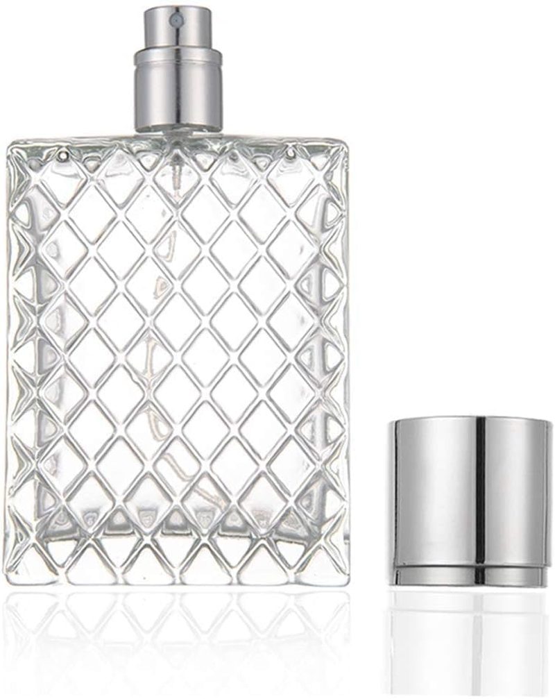 Hehglng 100Ml 3.4Oz Clear Glass Spray Bottles Empty Square Perfume Fine Mist Atomizer Refillable Essential Oil Container for Travel Portable Refillable Containers image number 5