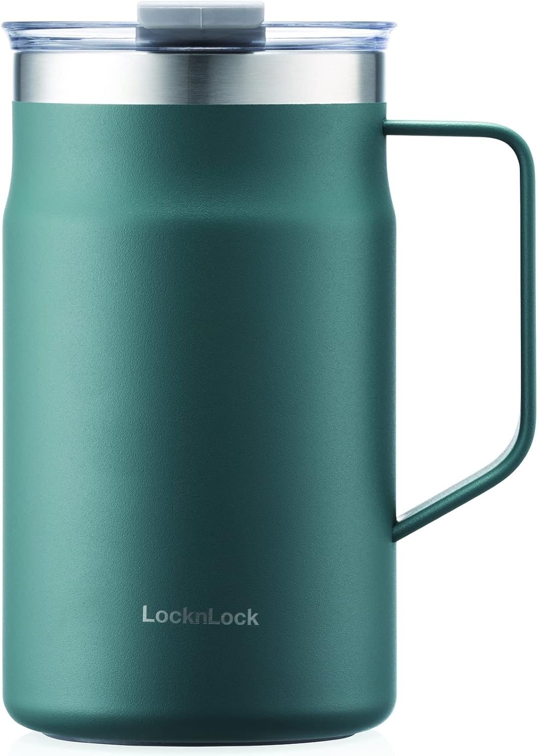 Locknlock Metro Mug Premium 18/8 Stainless Steel Double Wall Insulated with Handle Perfect for Table with Lid, Yellow, 20 Oz