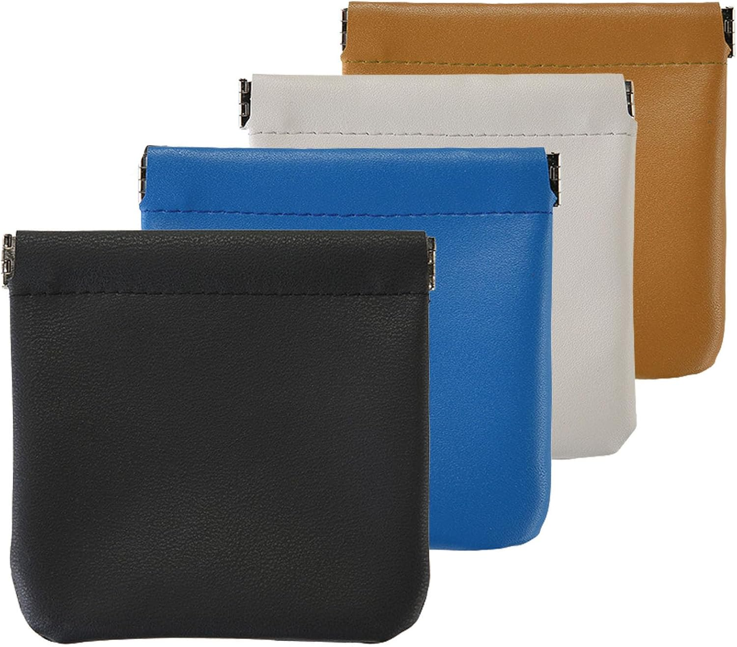 Pouchic - Personalized Snap Closure Leather Organizer Pouch, Pouchic No Zipper Self-Closing Pocket Cosmetic Bag, Pouchic Snap Closure Pouches, Portable Pocket Cosmetic Bag (H,Large) image number 7