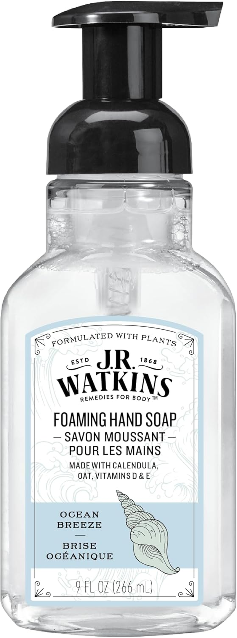 J.R. Watkins 20632 Foam Hand Soap, Ocean Breeze Scent, 9 Oz (Pack of 6)