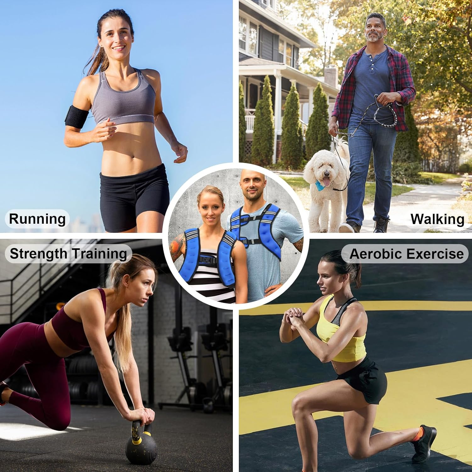 Weighted Vest for Women and Men ,3Kg 5Kg 8Kg 10Kg Weight Vest with Reflective Stripe and Double Adjustable Buckle Straps Weight Vests for Strength Training, Jogging, Cardio, Weight Loss,Running, Workout, Walking image number 5