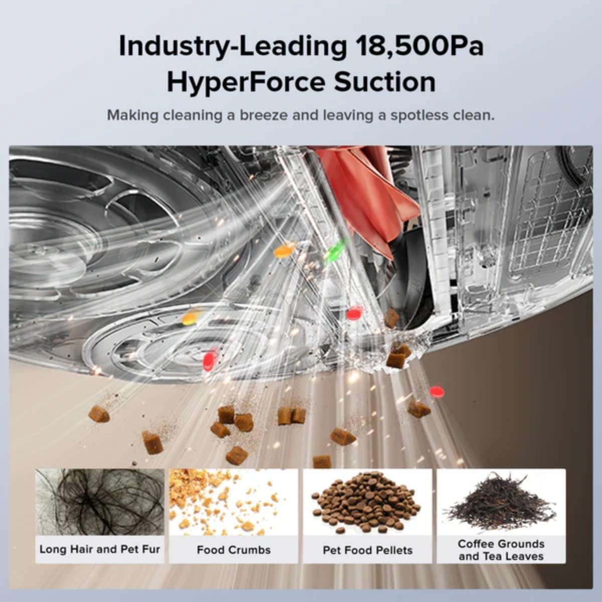 Roborock Qrevo Edgec Robot Vacuum and Mop with Multifunctional Dock 3.0, 18,500Pa Suction, Zero-Tangling, Flexiarm Arc Side Brush, 17Mm Mop Lifting, Hot Water Mop Washing & Drying, Self-Emptying image number 6