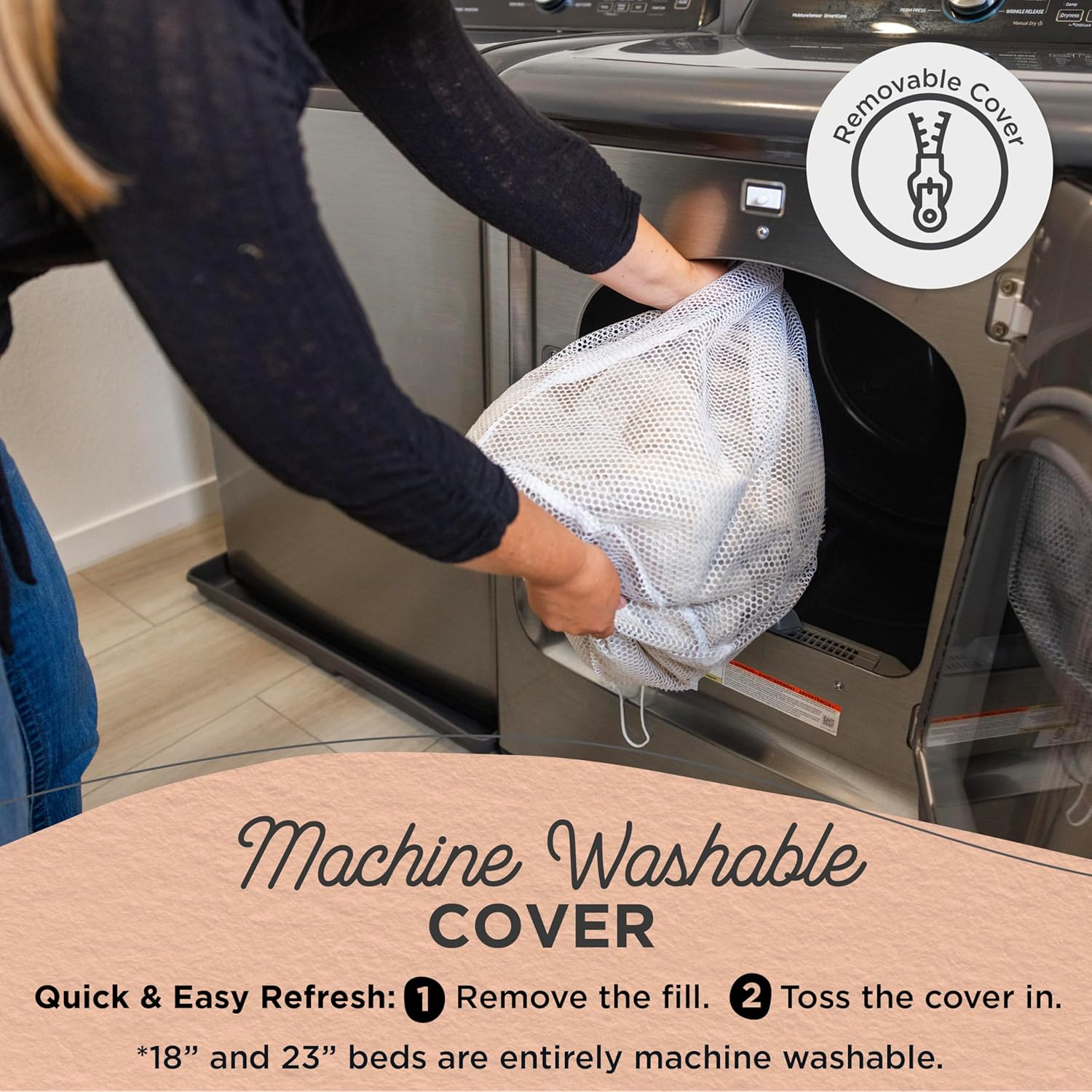 Best Friends by Sheri the Original Calming Donut Cat and Dog Bed in Shag Fur Taupe Extra Large 45X45 image number 2