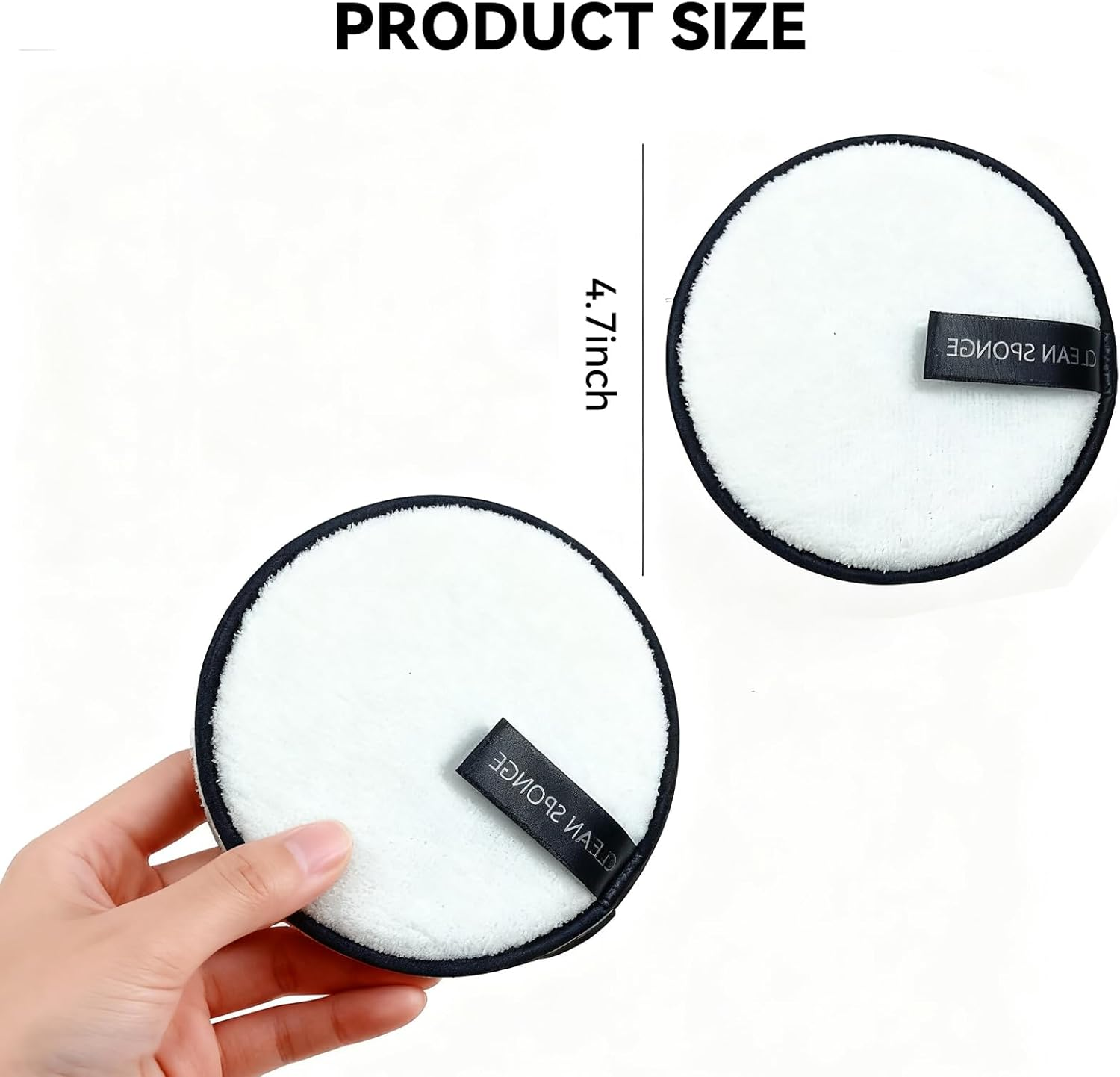 Makeup Remover Pads 4 Pack 2 Black 2 White Reusable Microfiber Face Pads Washable for All Skin Types Eco Friendly image number 3