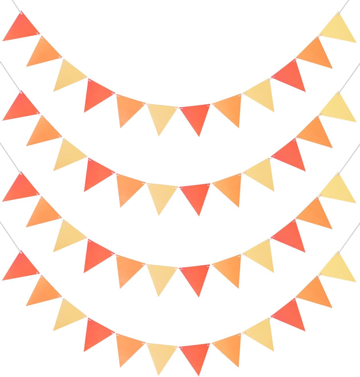 48Pcs Rainbow Pennant Banner, Betterjonny 4 Pack Felt Fabric Flags Pennant Banners Triangle Flag for Party Wedding Christmas Birthday Bedroom Decoration