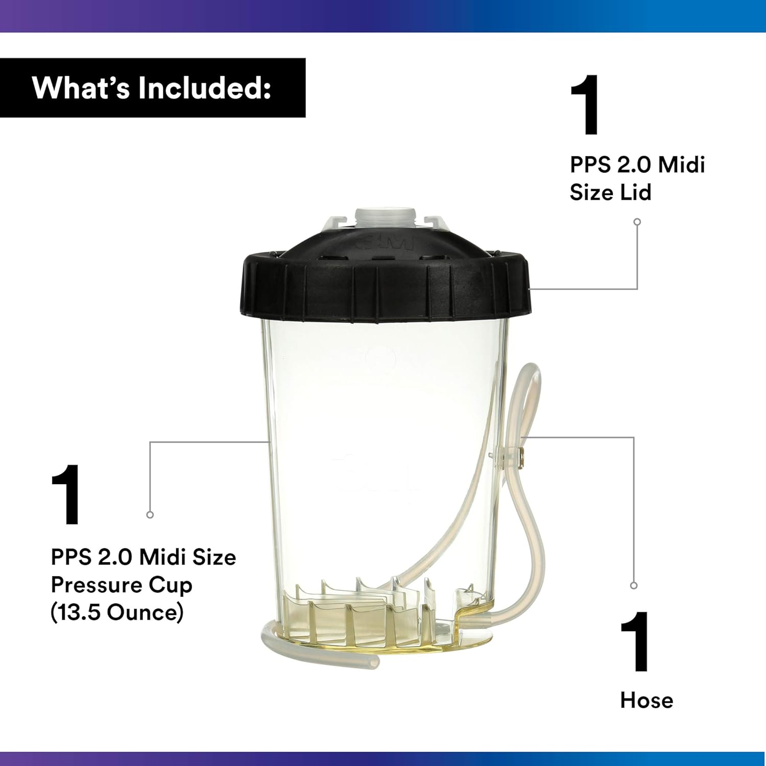 3M PPS 2.0 H/O Pressure Cup with Air Hose, 26121, Midi, 13.5 Ounces, Use with 3M Accuspray HGP Spray Gun for Thick High-Viscosity Latex Paints, Varnishes, Coatings and Primers, 1 Pack image number 4
