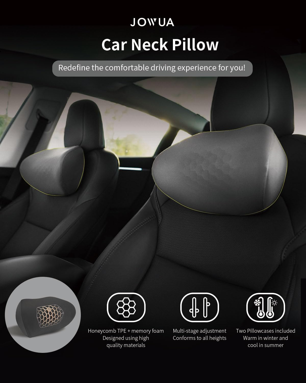 Jowua Car Neck Pillow for Tesla Model 3 / Y/S/X image number 3