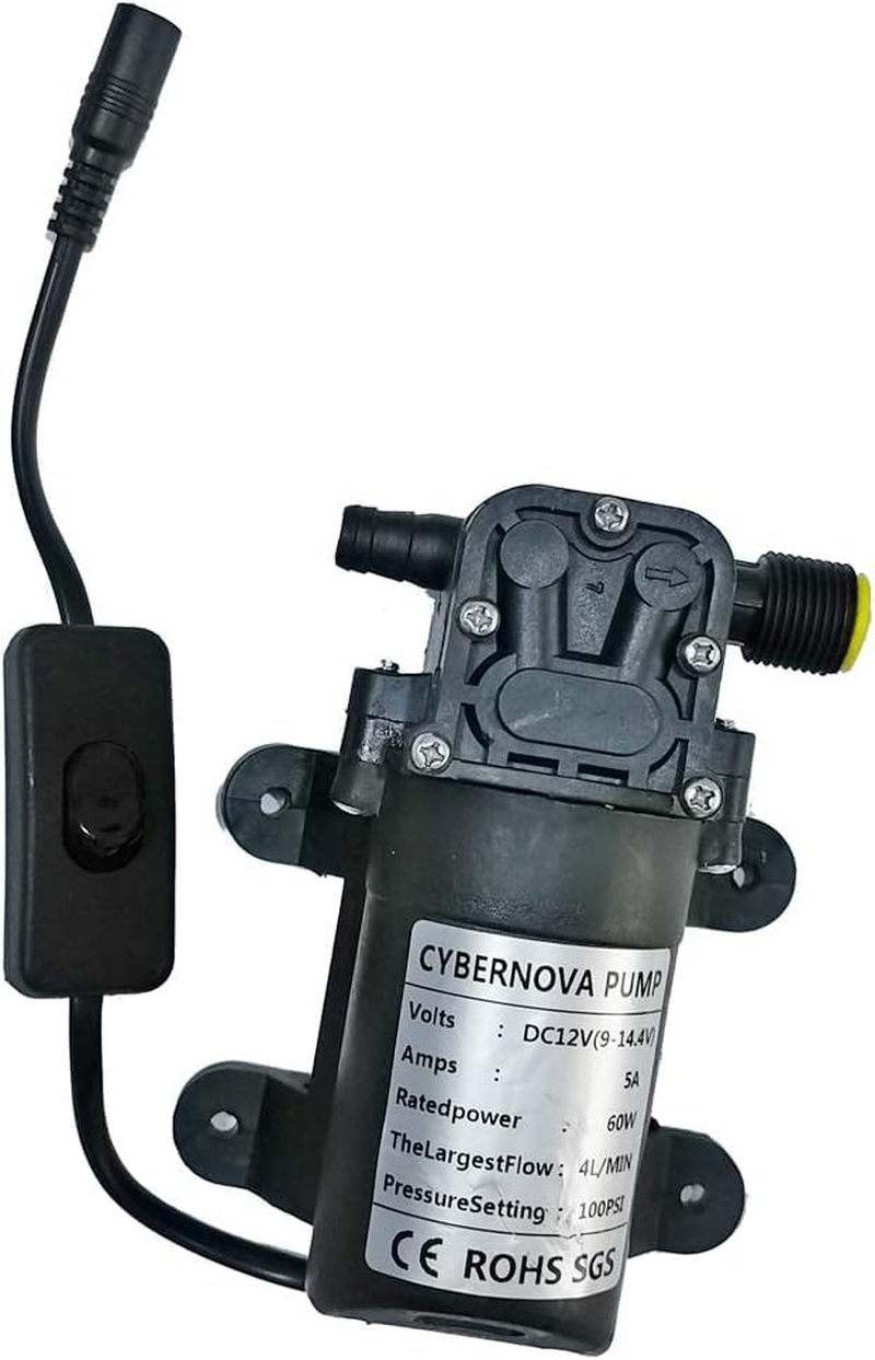 CYBERNOVA Intelligent 60W High Pressure Self-Priming (With Switch) Electric Car Portable Wash Washer Kit Water Pump 12V for Auto, Pet, Window, Watering and Camping image number 6