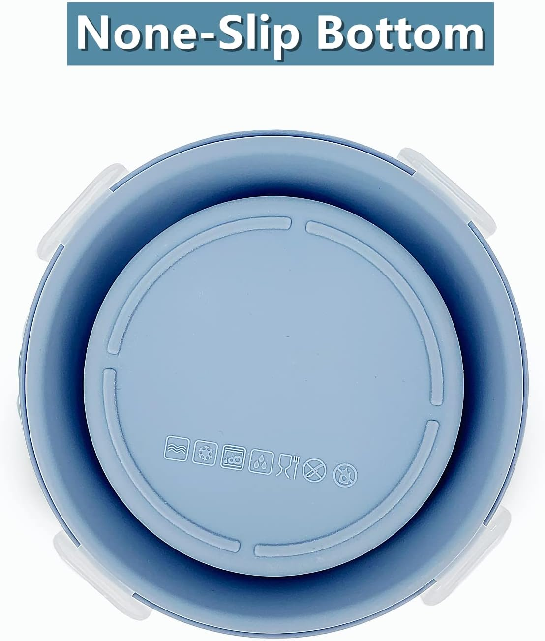 Lunbengo 3Piece Collapsible Bowl with Lids, Microwave Silicone Meal Prep Lunch Containers, Ideal Food Bowls for Snacks, Fruits, Oatmeal, Camping Travel, Round, Blue - Green image number 2