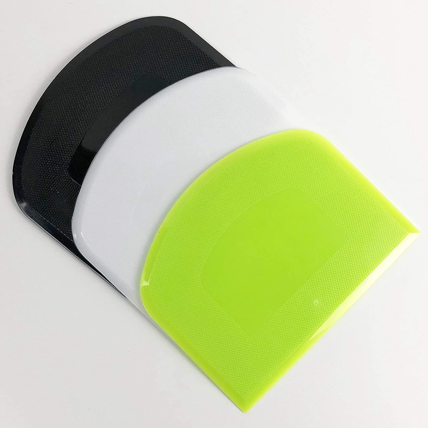 3Pcs Dough Scraper, Pastry Scraper Plastic Bench Cutter, Bowl Scrapers Dough Bread Cutters for Cake Decorating Baking (A)