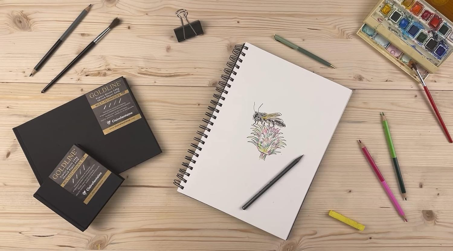 Clairefontaine Goldline Spiral Sketchbook, 15 X 15 Cm image number 4