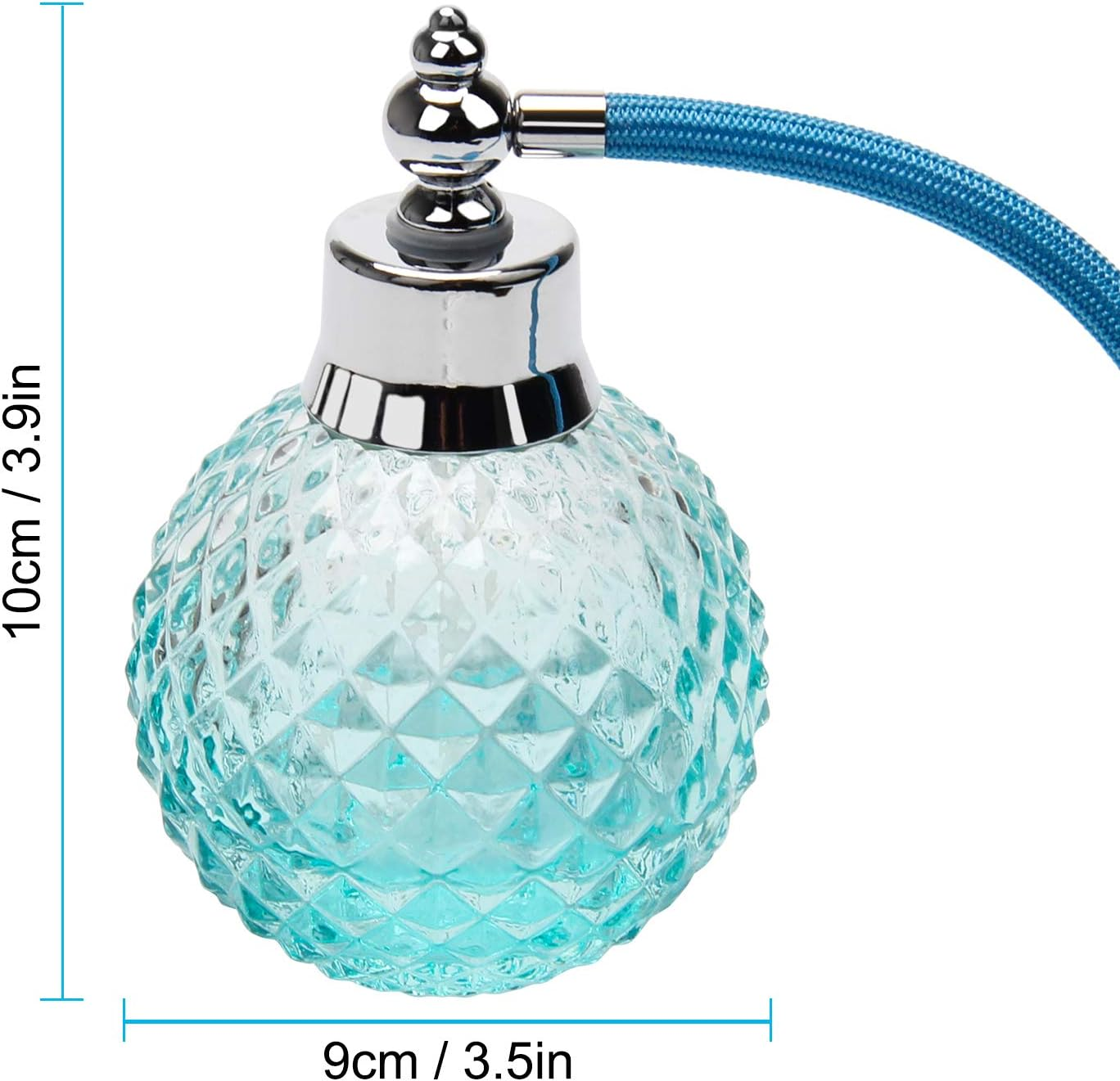 Coolrunner Crystal Art Vintage Style Refillable Perfume Atomizer Long Spray Bottle 100Ml (Blue)