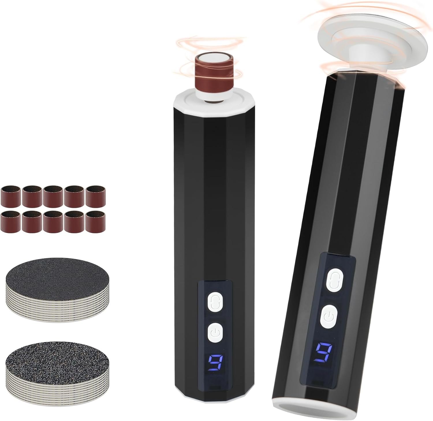 Electric Foot Callus Remover, Electric Foot File Speed Adjustment & Direction of Rotation Controller, Pedicure Tools for Feet with 20Pcs Replacement Sandpaper and 10Pcs Barrel Sandpaper image number 3