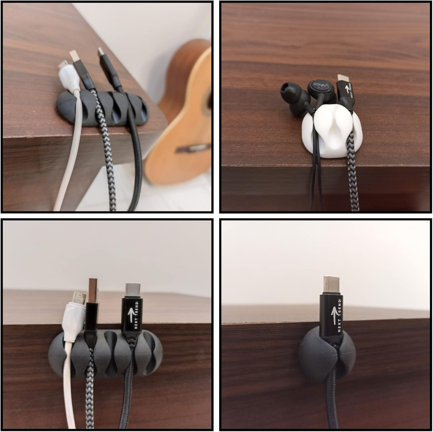 Nexttrenddot Cable Management 24 Pack Clips Cord Organizer Adhesive Hooks for Office Home Desks Multipurpose Pen Brush Holder image number 3