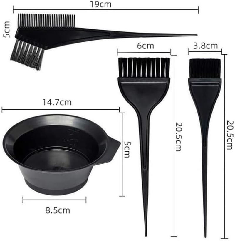 KOMUNJ 4-Piece Set Hair Dye Brush Hair Dye Set, DIY Salon Tool, for Mixing and Application of Hair Dye image number 5