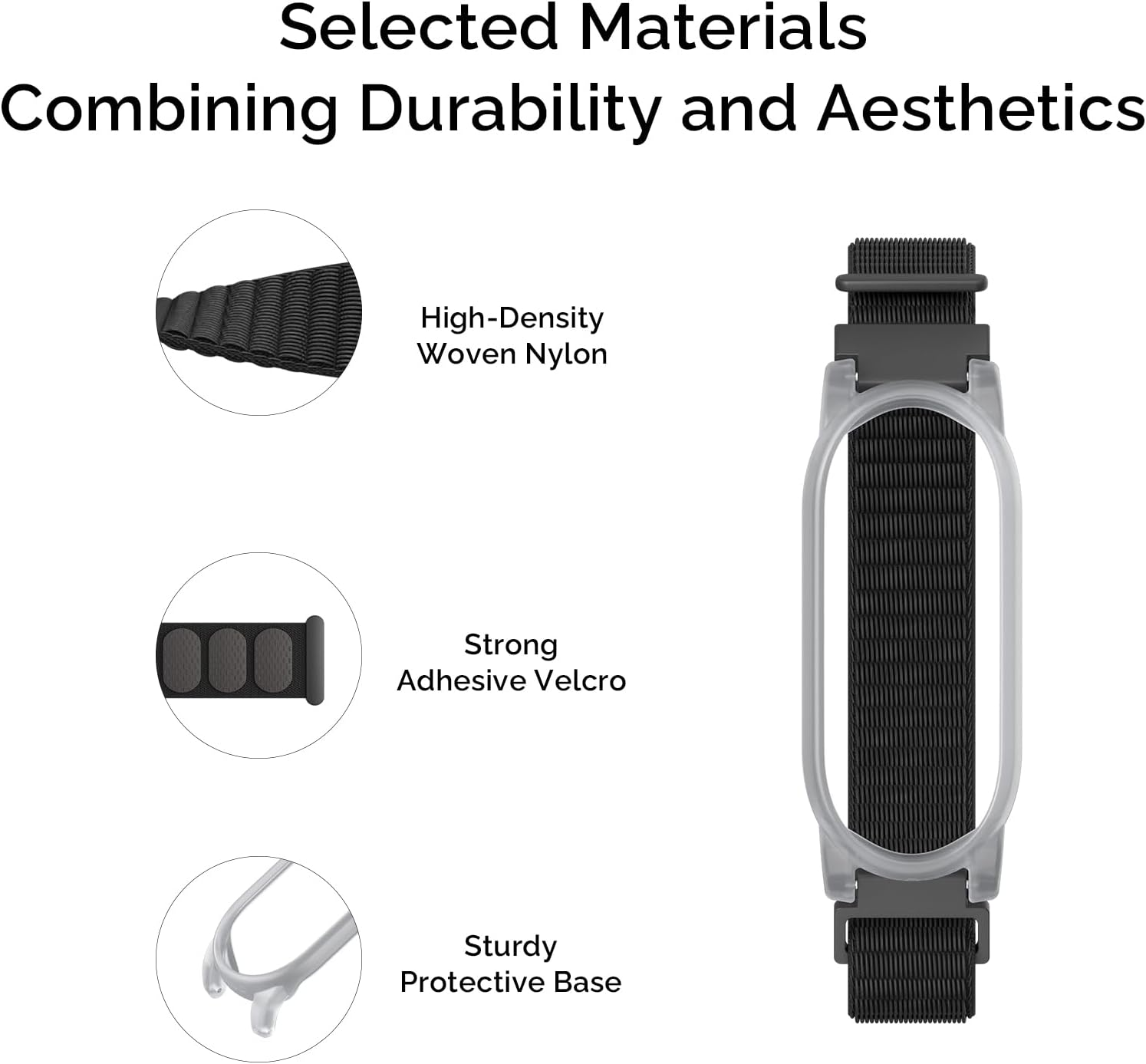 PLAUD Notepin Wristband, Adjustable Wearable Strap for Notepin AI Voice Recorder, Breathable Nylon Band with Hook-And-Loop Closure, Fits 7.3&ndash;9.3" Wrists, Notepin AI Voice Recorder Accessory image number 3