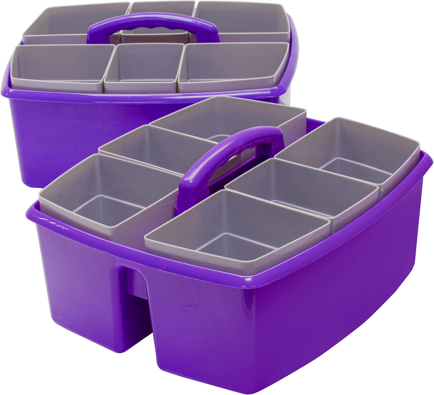 Storex Large Classroom Caddy with Cups, 13 X 11 X 6.575 Inches, Purple, Case of 2 (00986U02C) image number 4