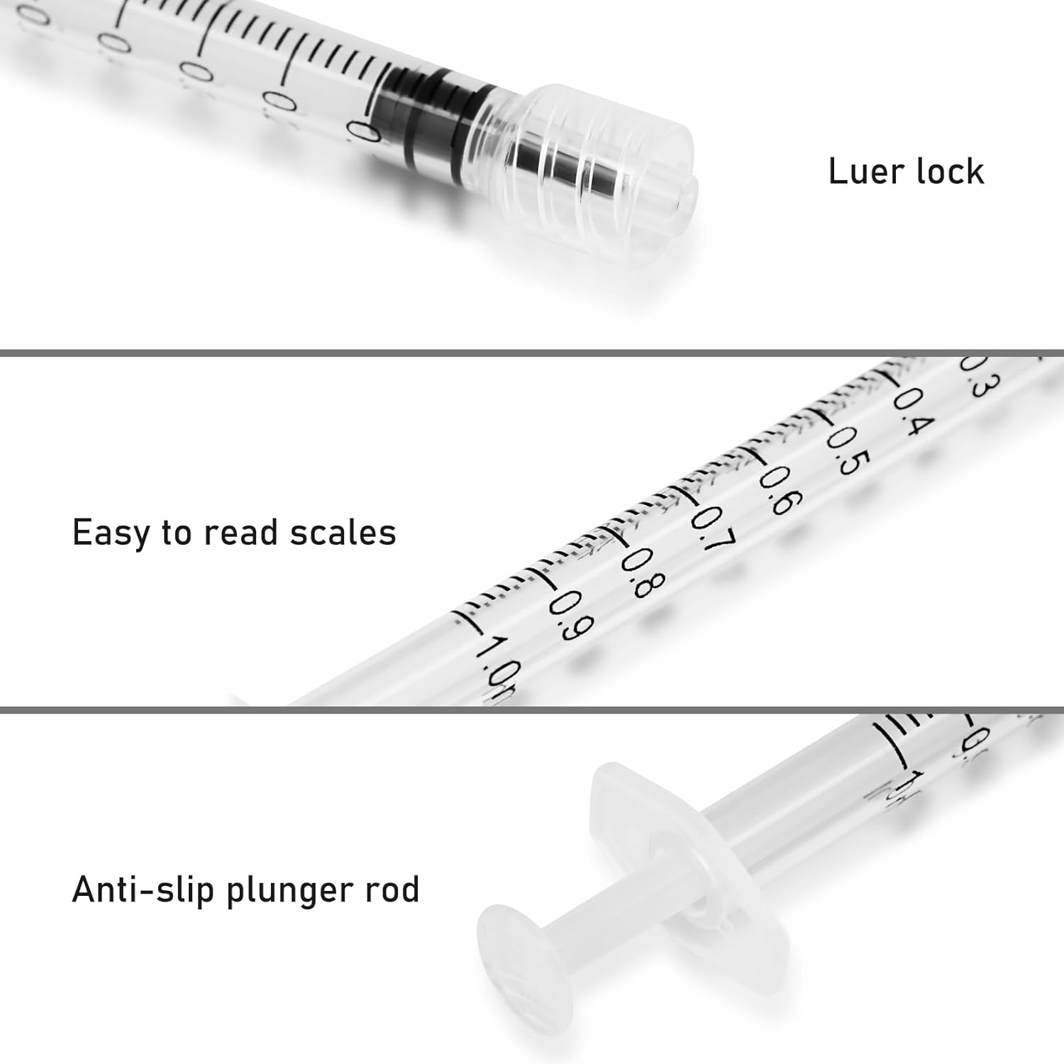 1Ml Disposable Luer Lock Syringes with 25G 1 Inch Needle Individual Package - Pack of 100 image number 1