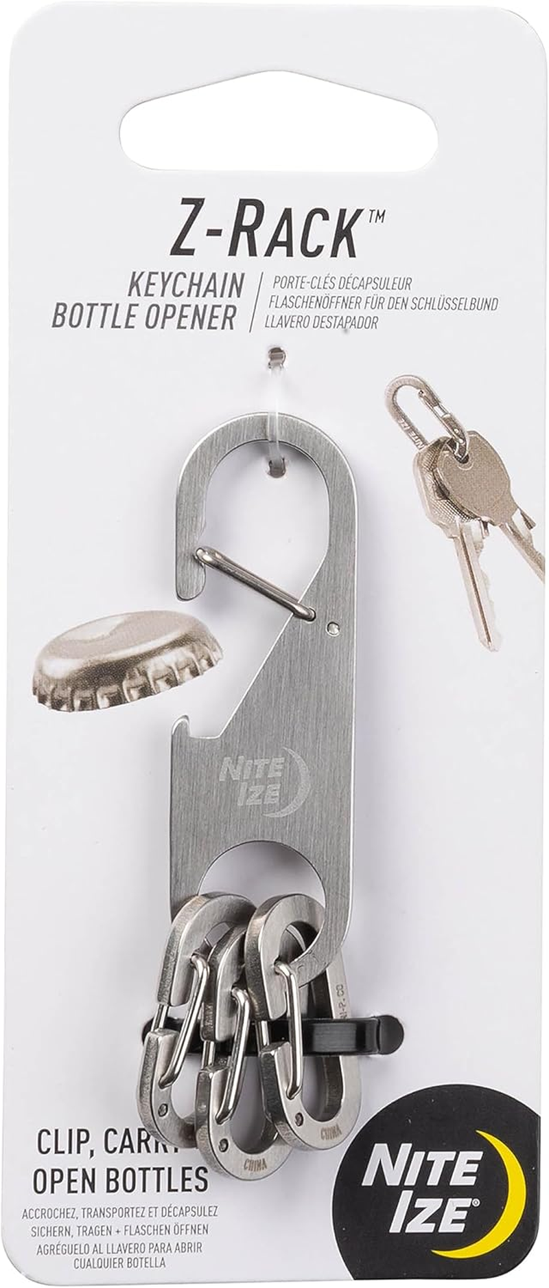 NITEIZE Z Rack Keychain Bottle Opener, Silver, W18&times;H26&times;D12Mm image number 2