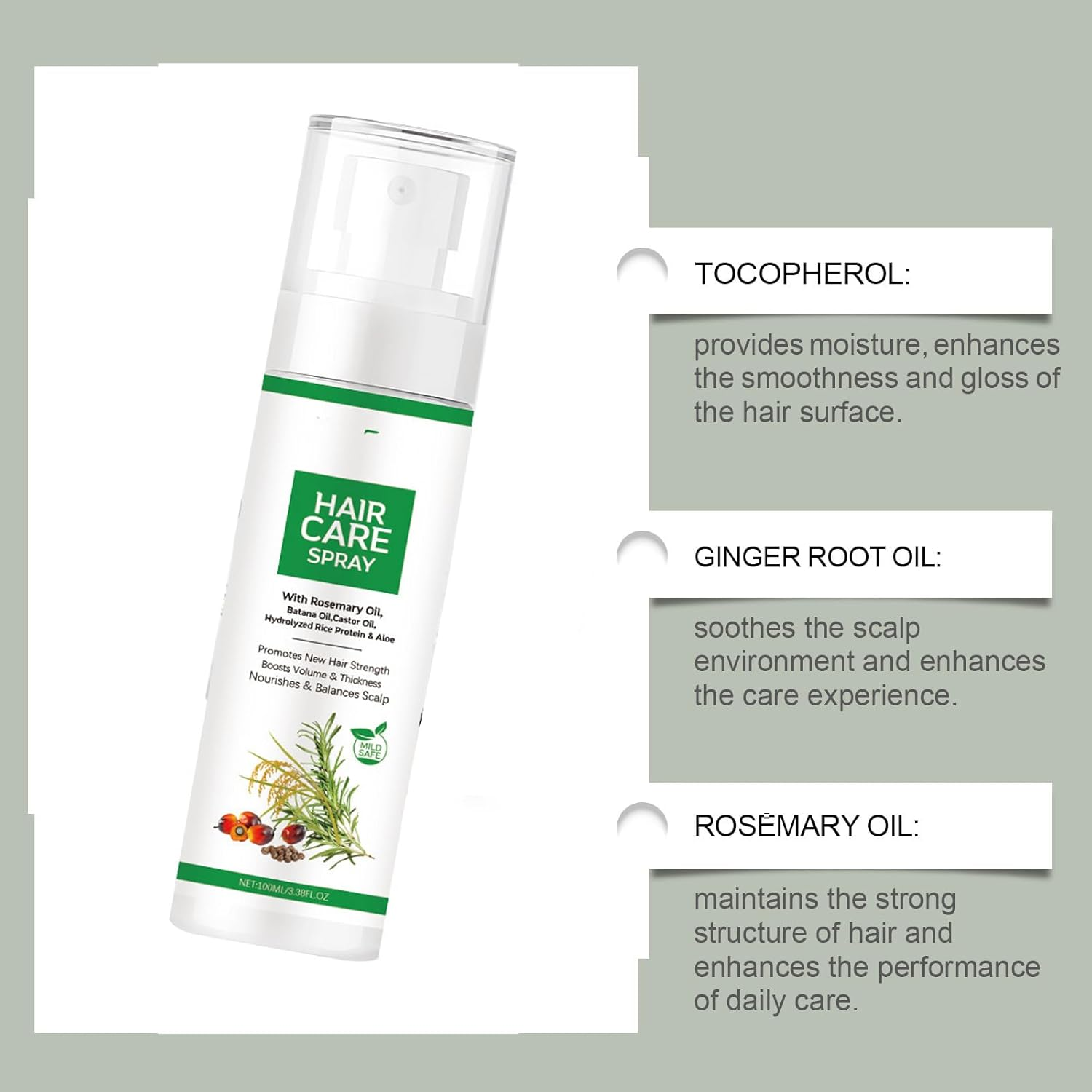 Scalp Serum-100Ml Hair Growth Serum Spray with Rosemary and Castor Oil，Hair Serum for Hair Growth for Men & Women (2 PCS) image number 6