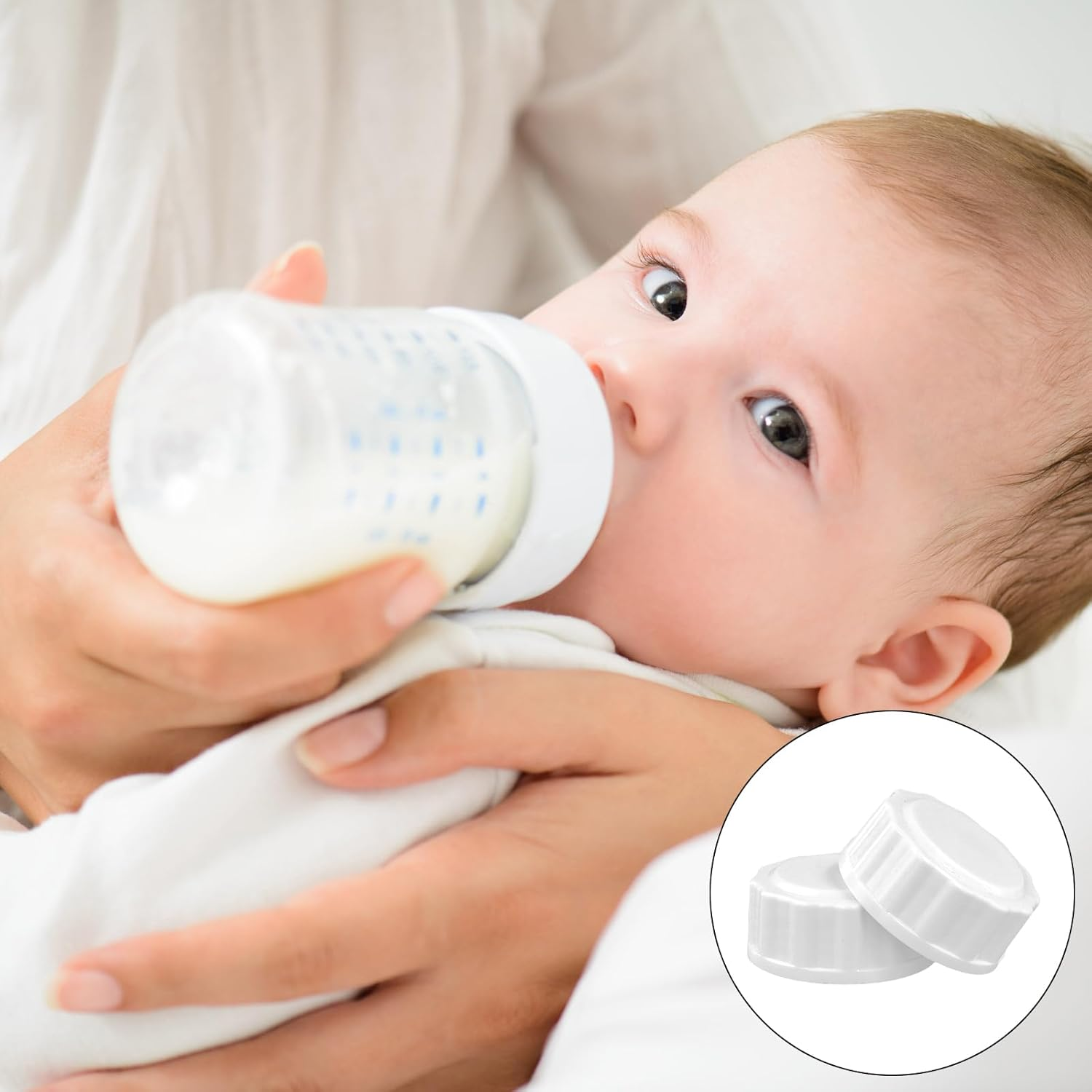 6Pcs Travel Bottle Caps, Baby Bottle Caps Bottle Lids Replacement Baby Bottle Lids Compatible with Wide-Mouth Bottles image number 4