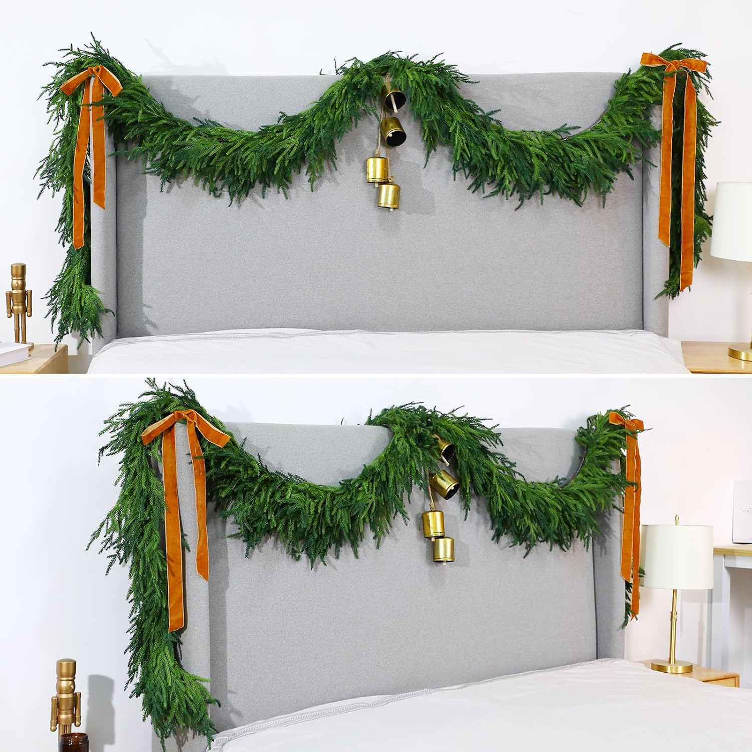Jutom 12 Feet Christmas Deluxe Norfolk Pine Garlands Realistic Norfolk Pine Faux Greenery Garlands for Holiday Mantle Table Indoor Outdoor Wedding Christmas Decor(1 Pcs) image number 2