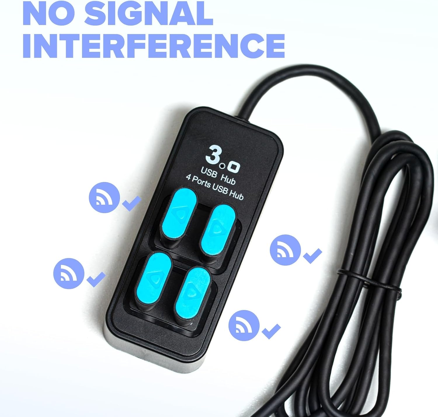 4-Port USB Hub for Vive Tracker USB Dongles, Portable USB Adapter, Multiport Expander, Splitter for Desktop, Laptop, Xbox, HDD, Console, Printer, PC, Keyboards, HP, Dell