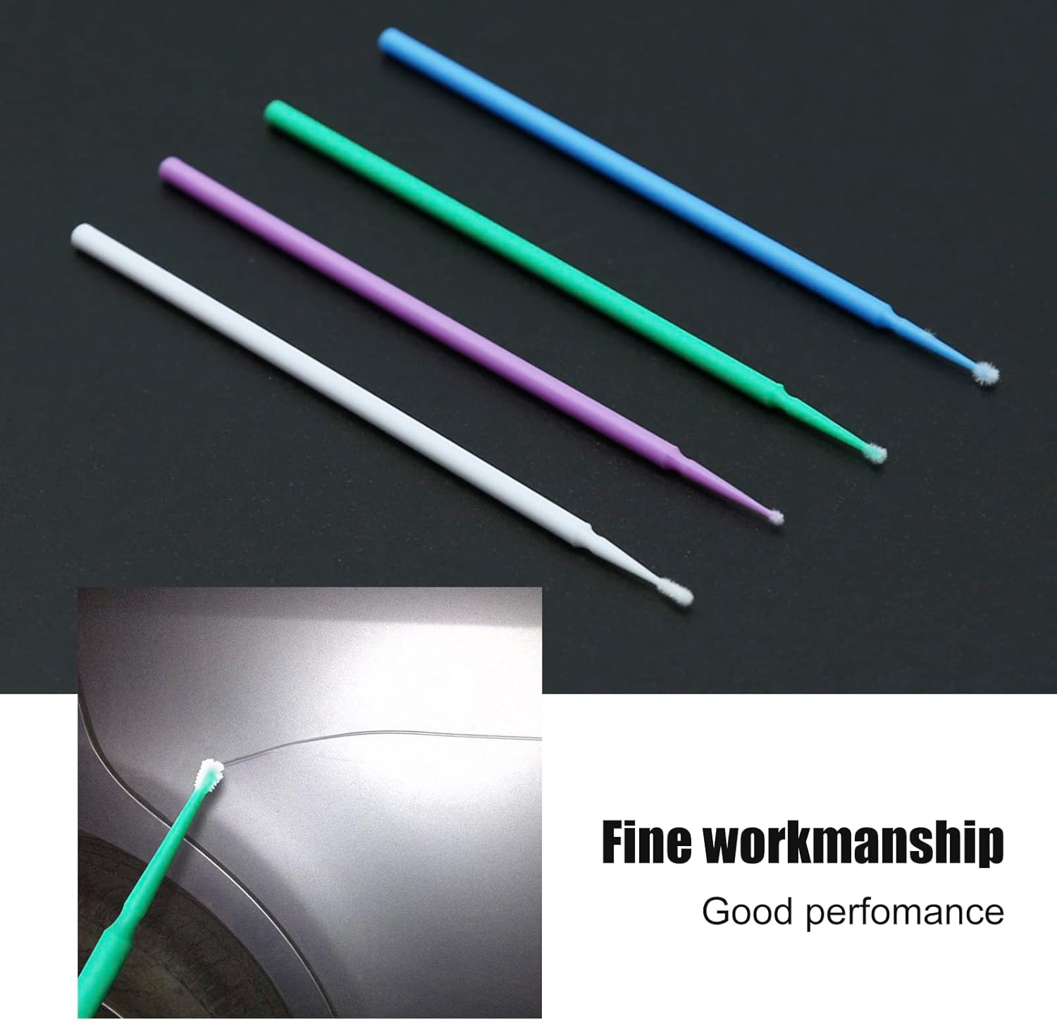 UOIENRT Touch up Paint Brushes, 200 Pack Disposable Micro Applicators for Automotive Paint Chip Repair (1MM, 1.3MM, 1.8MM, 2.5MM) image number 3