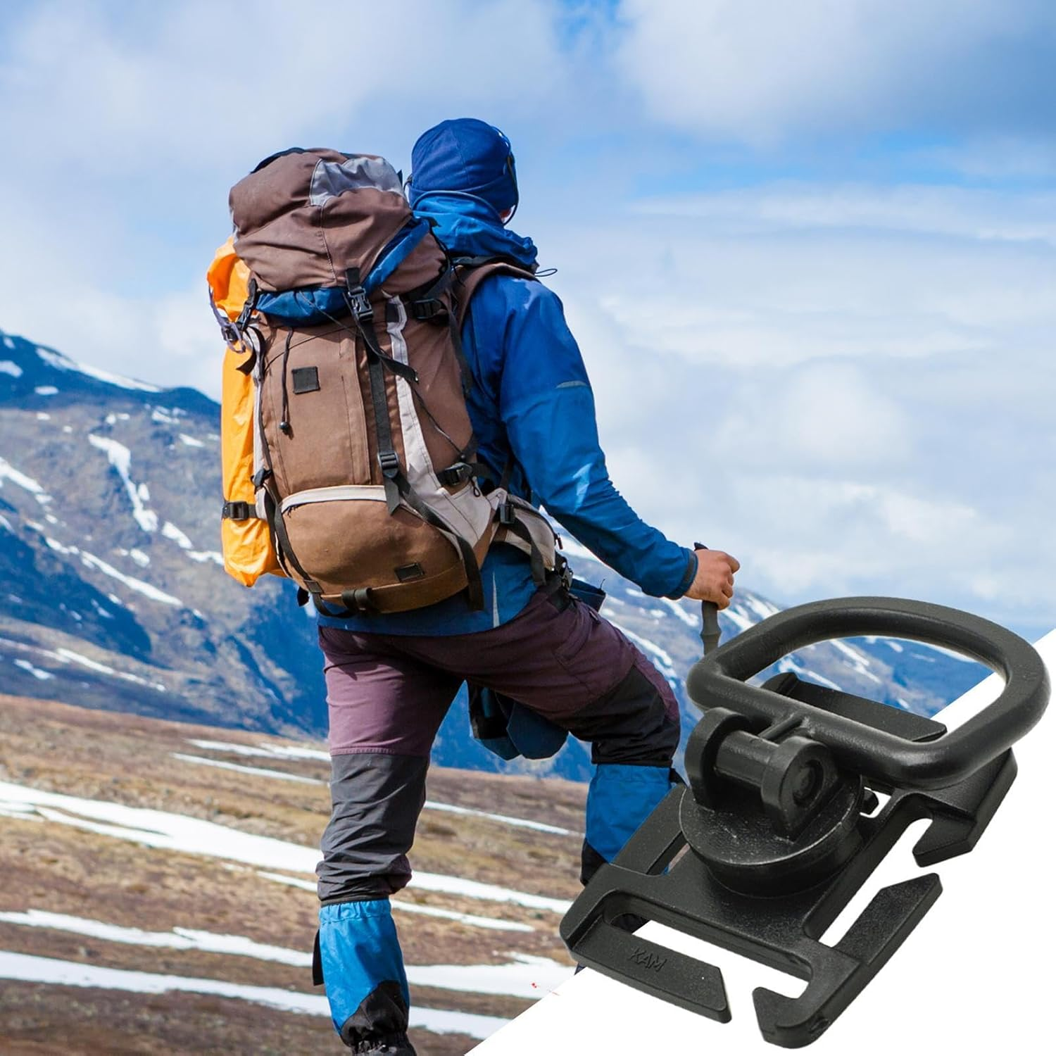 Water Tube Clip, 360 Degree Rotatable Hydration Pack Clip, Multipurpose Clamp for Camping Hunting Cycling Mountaineering Fishing Outdoor Biking image number 5