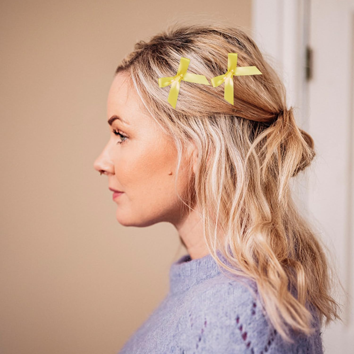 1 Large Polka Dot Hairpin, 1 Pair of Small Hair Pins with Bow and 1 Hair Ring, Retro Polka Dot Shape, Cute Hair Accessories with Large Bow, Hairpin for Clip-On Headwear for Women