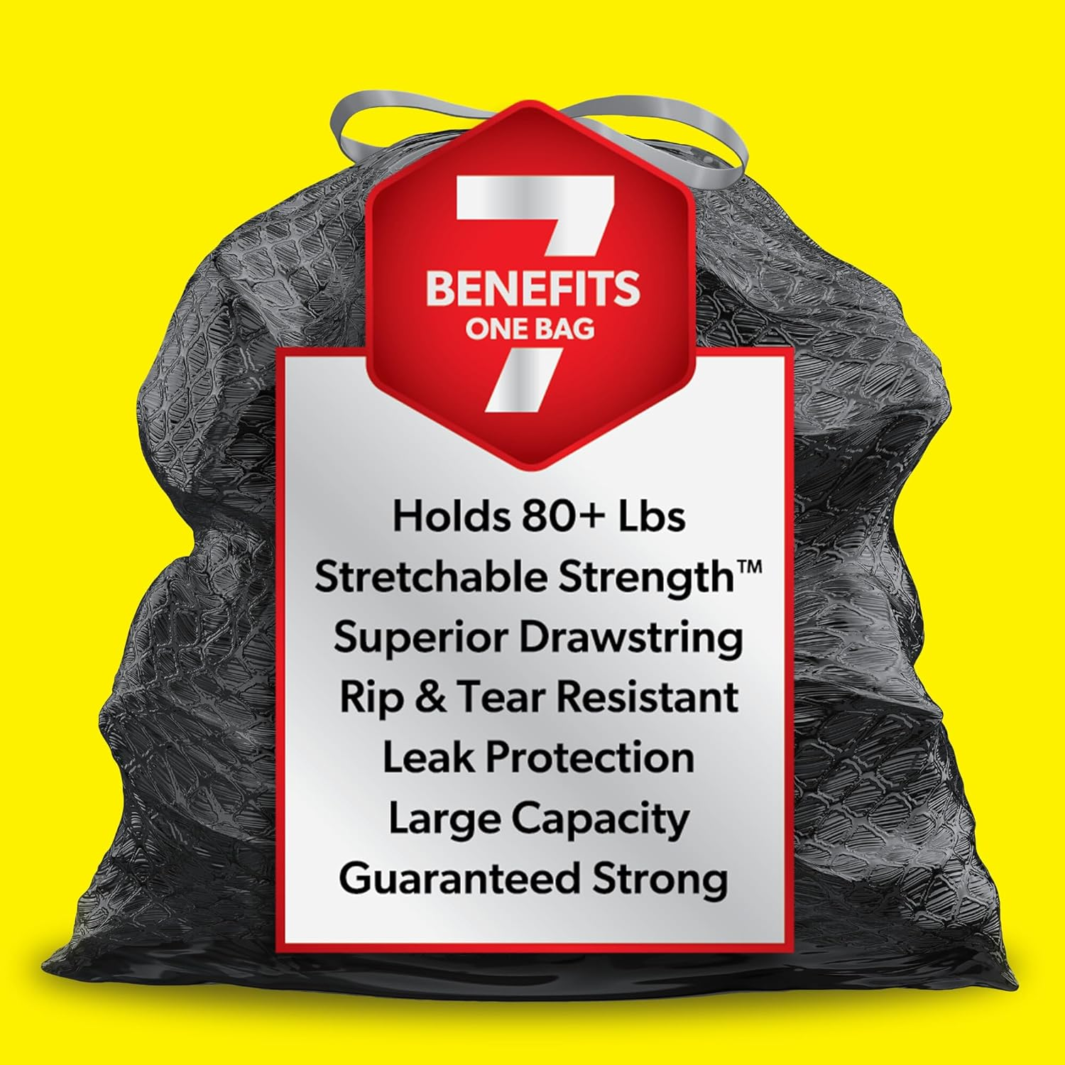 Glad Forceflex Garbage Bags, Multipurpose Garbage Bags with Stretchable Strength, Fits 30 Gallon Can, 25 Count
