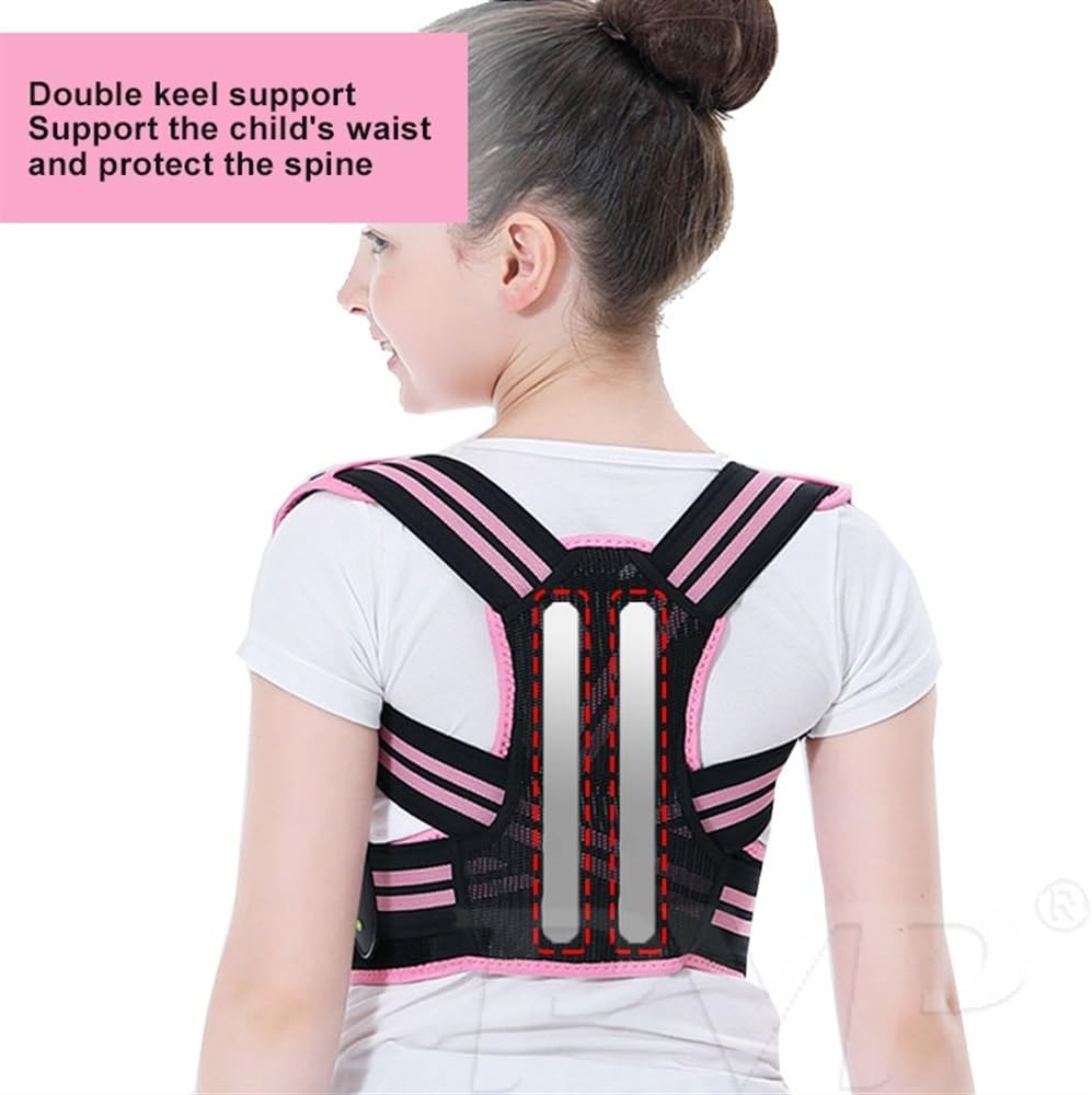 Children Posture Corrector Adjustable Back Brace Kid Boy Girl Orthopedic Corset Hunchback Correction Belt Spine Back Shoulder Support Lumbar Brace (Color : Blue, Size : Medium)