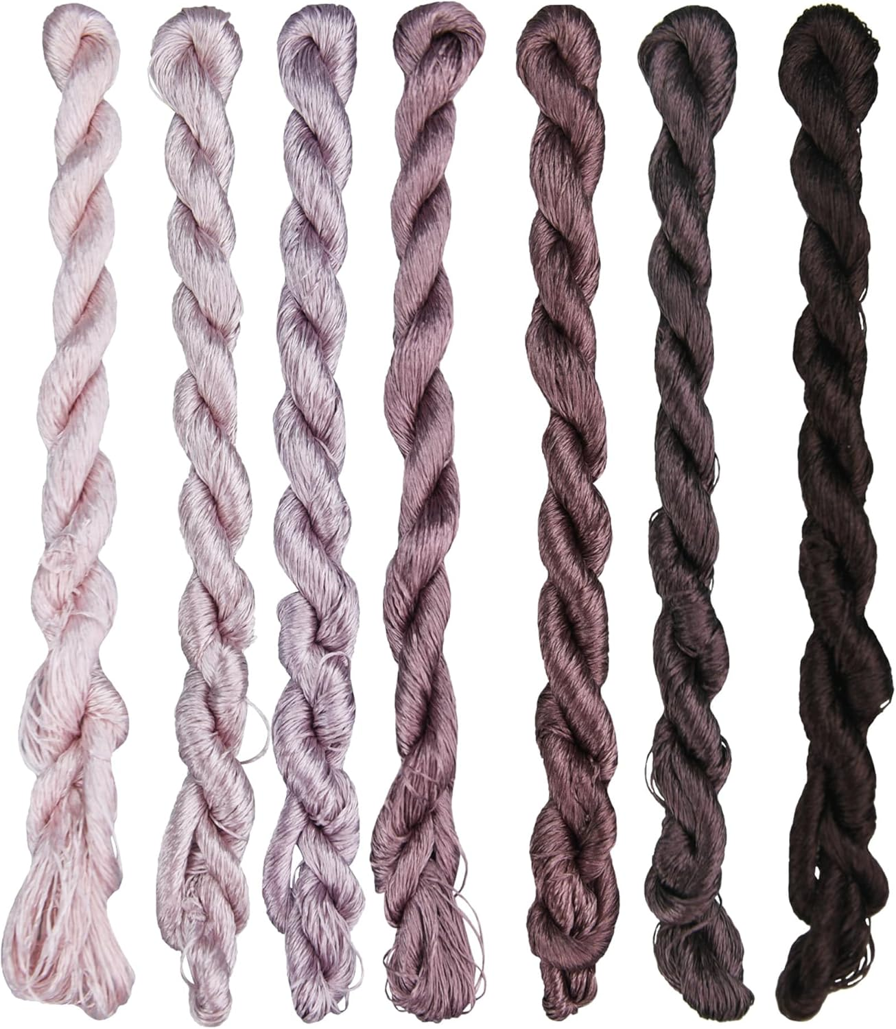 MINGGUXIUYI Natural 100% Silk Thread Handmade Embroidery Thread Floss 11 Colors Each 110 Meters (29)