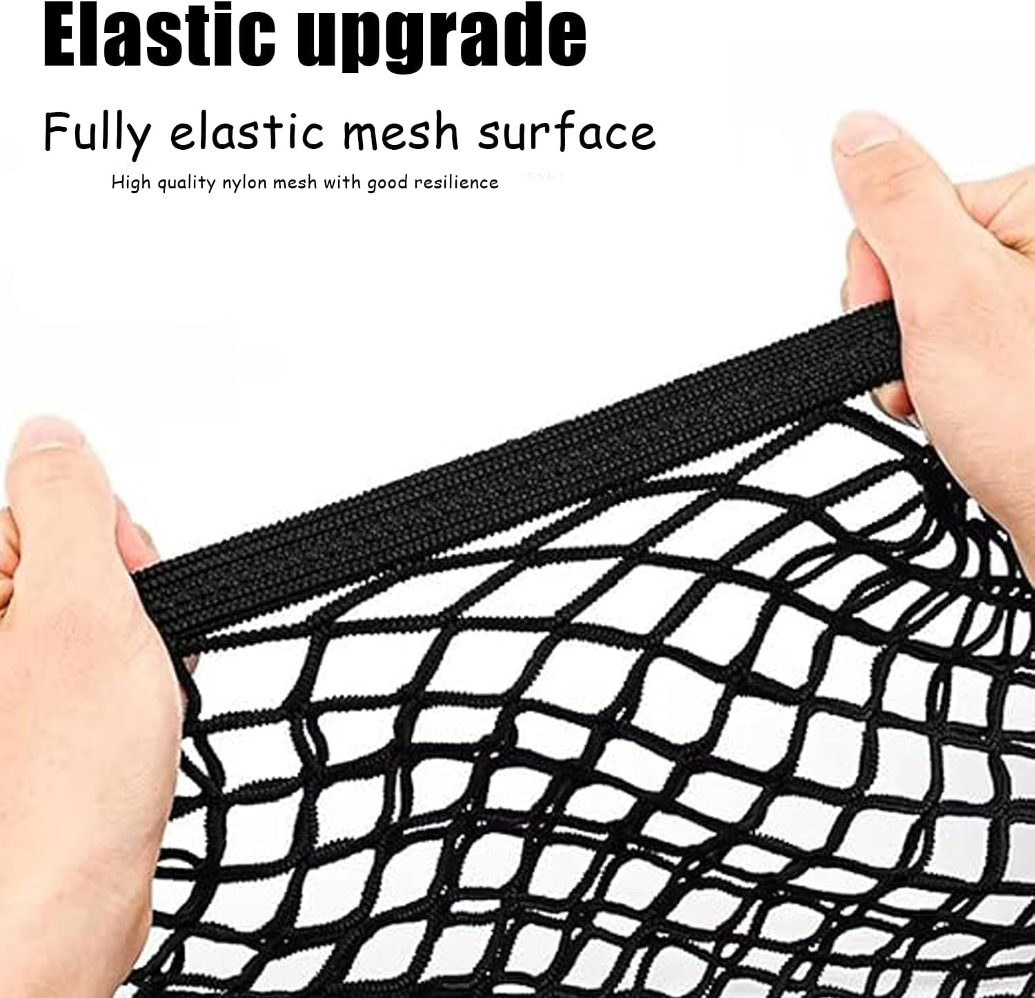 Universal Elastic Cargo Net with Hooks, Heavy-Duty Stretchable Trunk Storage Mesh Net for Cars, Suvs, Trucks & Vehicle Exterior Accessories, Adjustable Automotive Organizer(70Cm*70Cm) image number 4