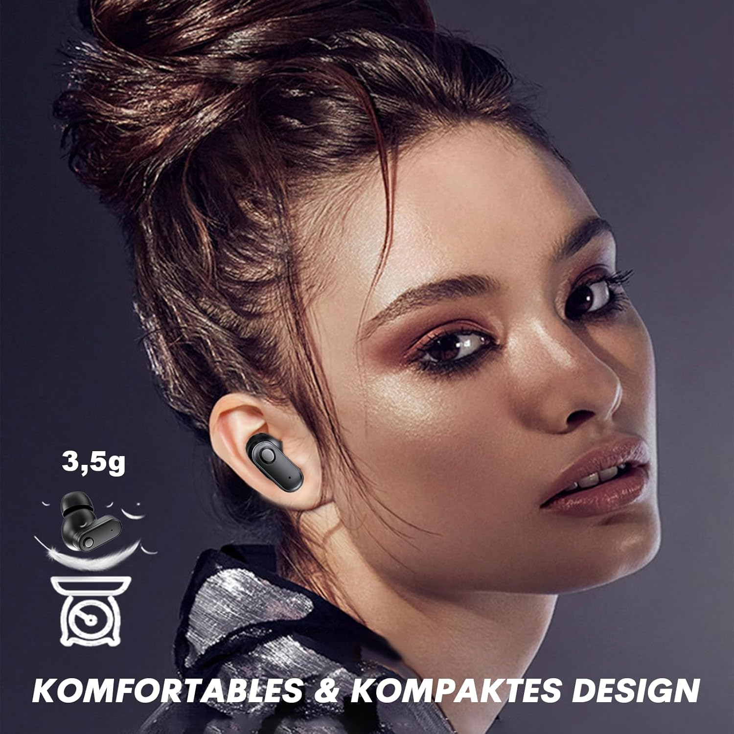 Xmenha Mini In-Ear Headphones for Sleeping Bluetooth Wireless Sleep Headphones Earbuds Bluetooth Sleep Headphones Small with Noise Cancelling for Small Ears Invisible Wireless Earphones image number 4