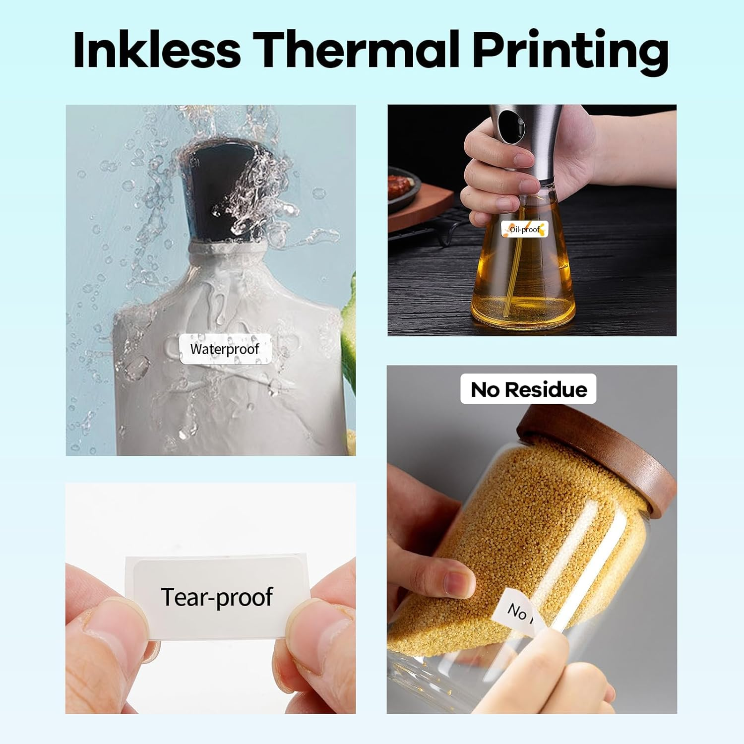 Portable Label Printer with 210 Pcs Tape Waterproof Labels Mini Inkless Sticker Maker for Kids School Supplies or Classroom Teachers image number 4